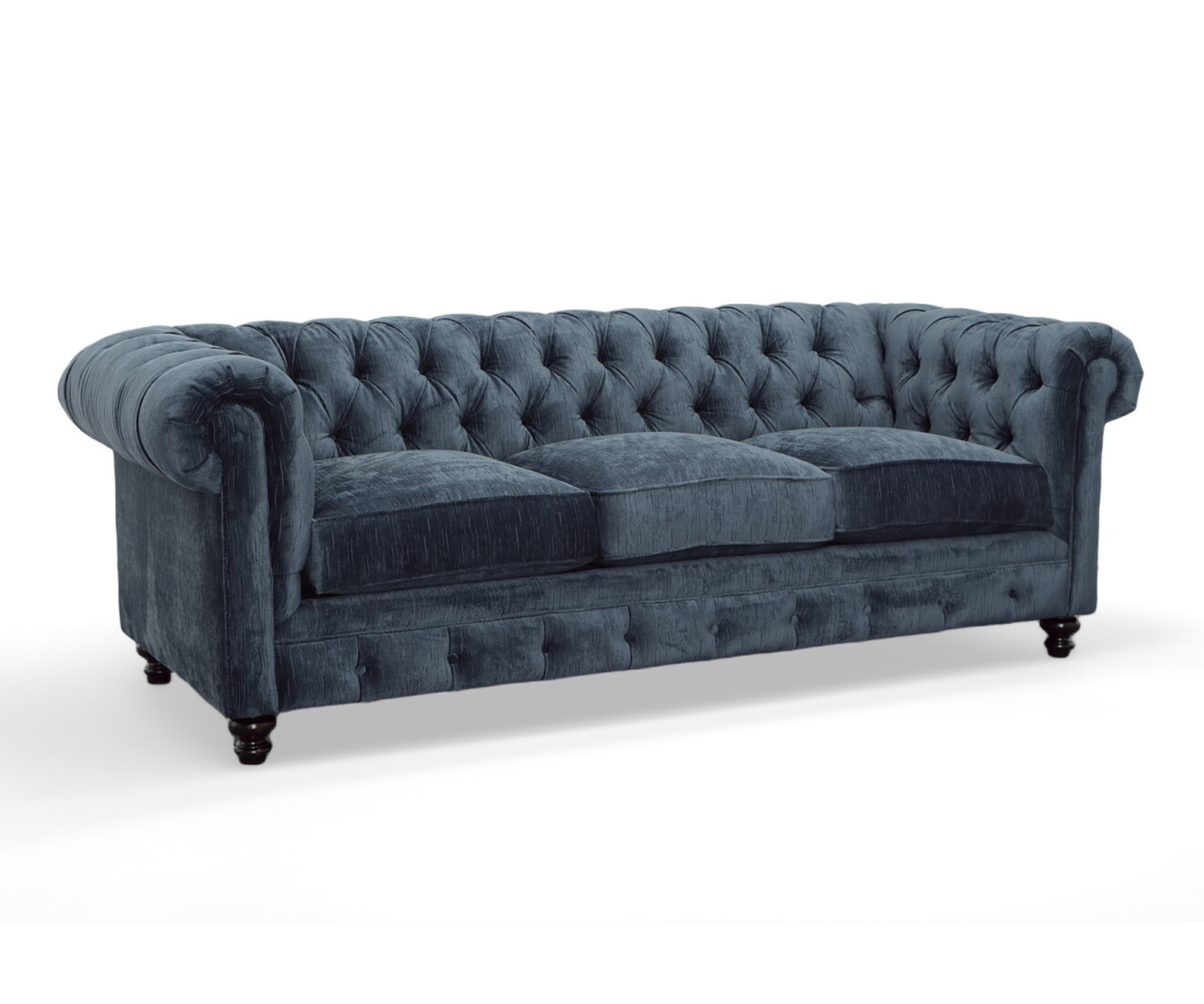 Birmingham Sofa with 3 Cushions by CC Leather Shown in Banks Denim