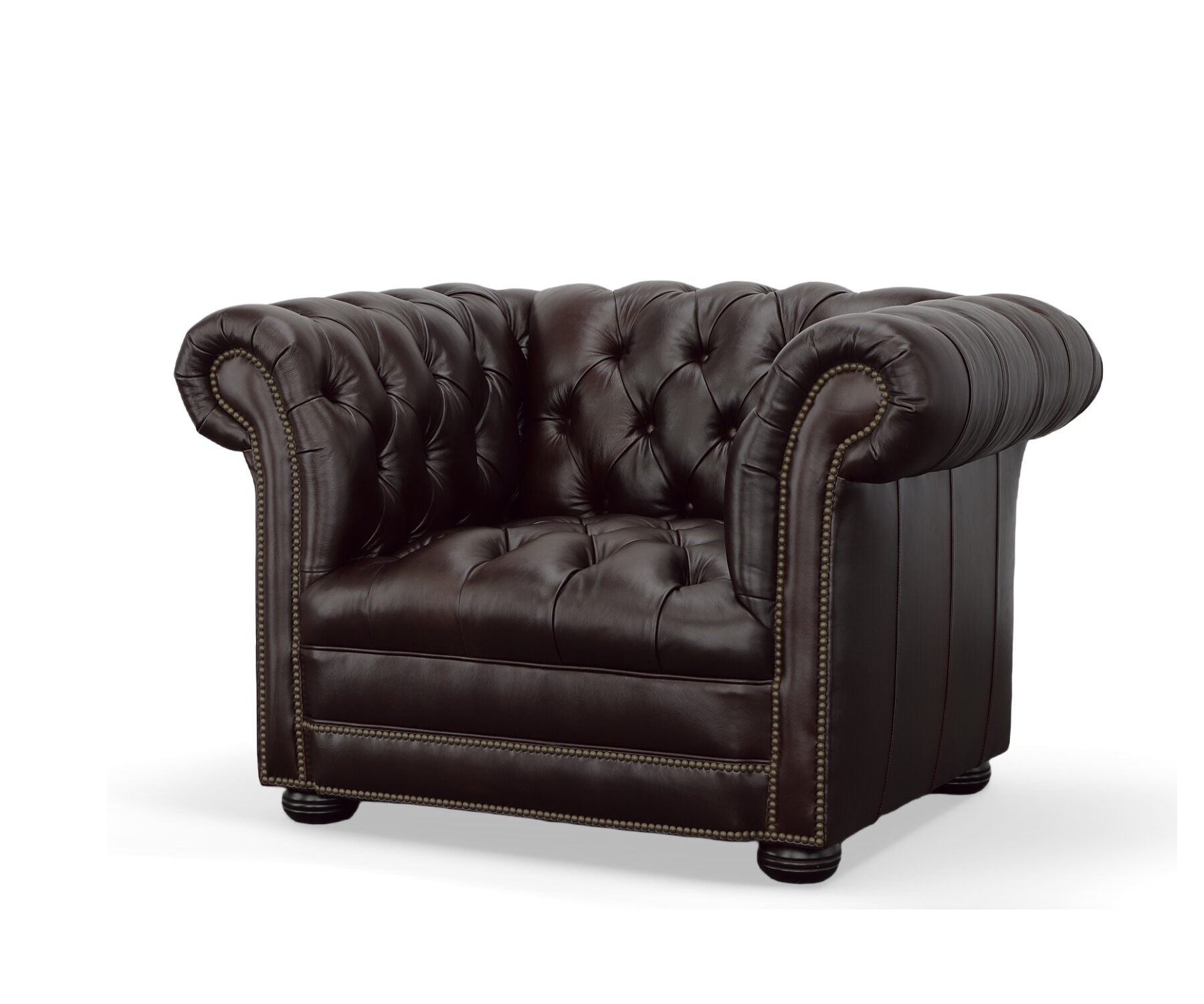 600 Club Chair by CC Leather in Delmar Cinnamon