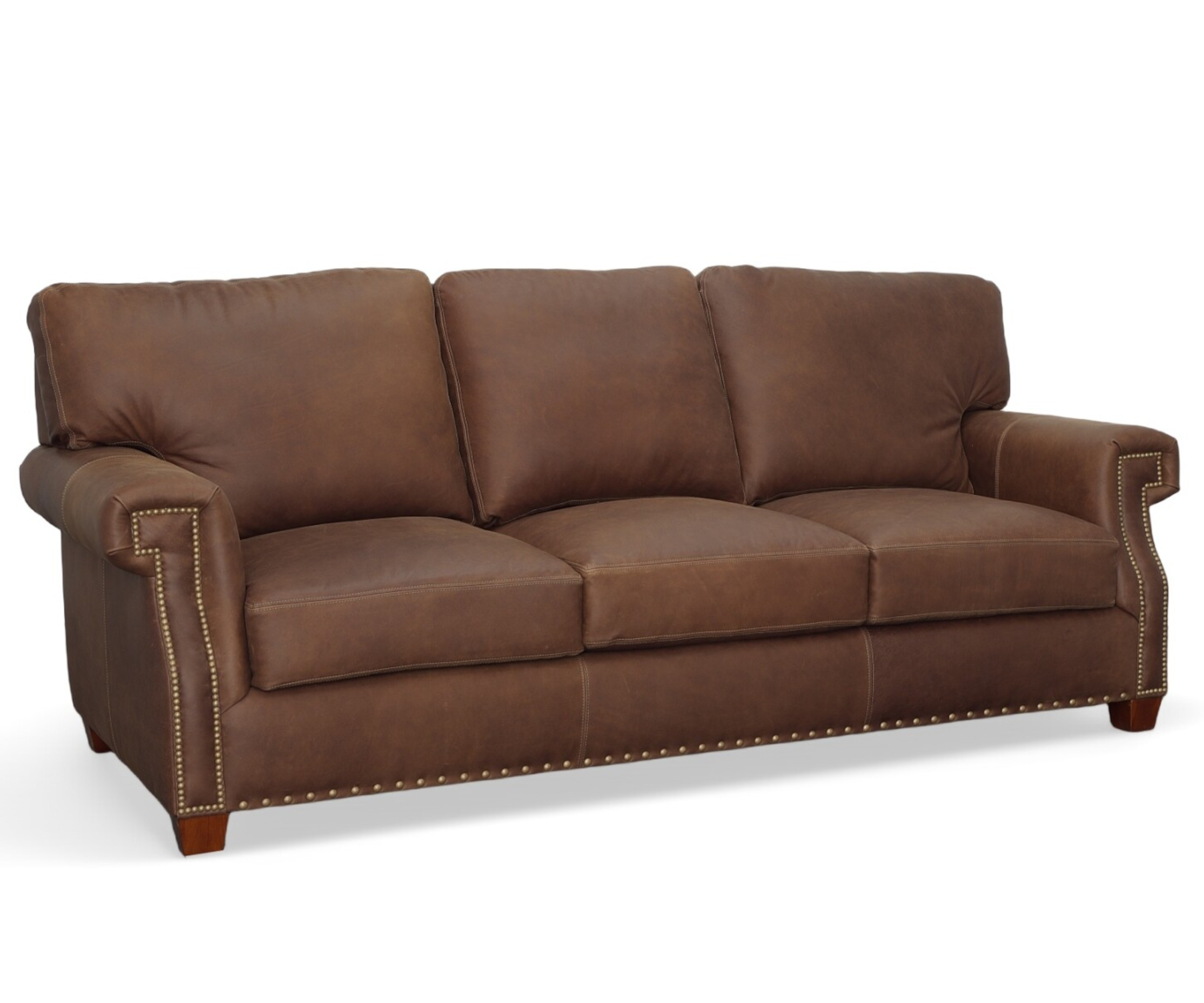 Hancock Sofa by CC Leather Shown in Dixieland Tobacco