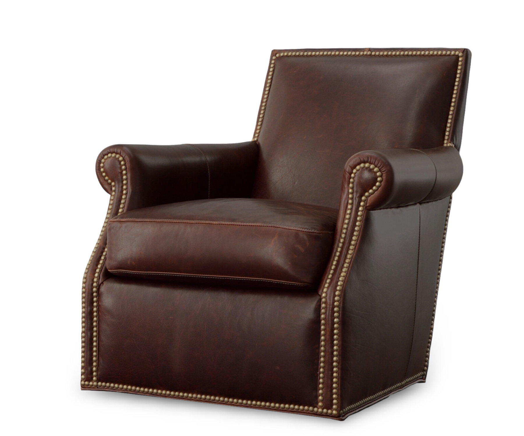 Mulberry Swivel Chair by CC Leather Shown in Brentwood Oak