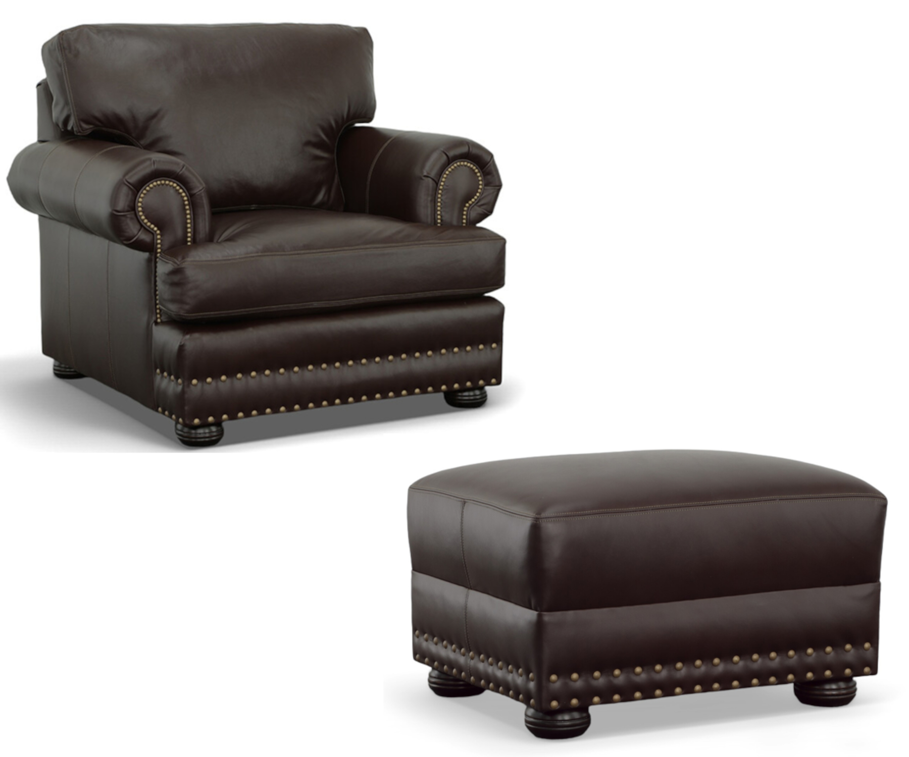 Tahoe Chair & Ottoman by CC Leather