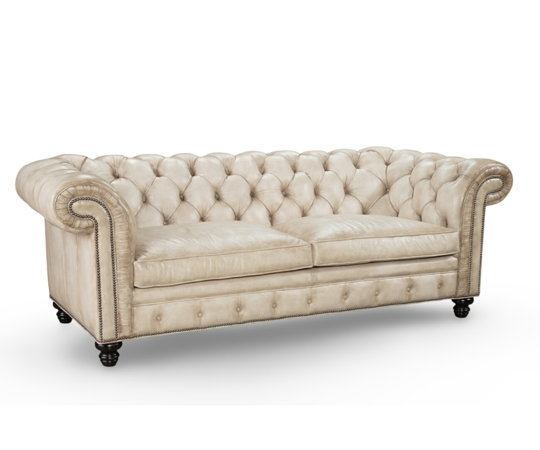 Windsor 2-Cushion Sofa by CC Leather Shown in Toro Ivory.