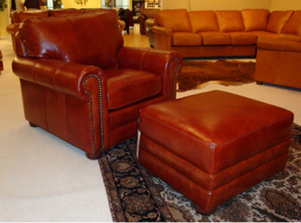 365 Deacon Chair and 365 Ottoman by CC Leather