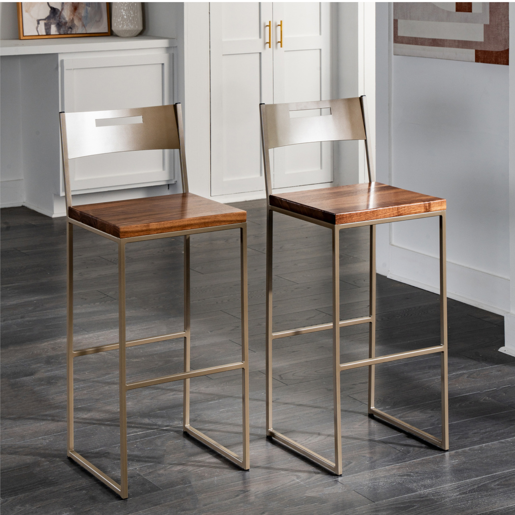 Astor Barstools with Wood Seat