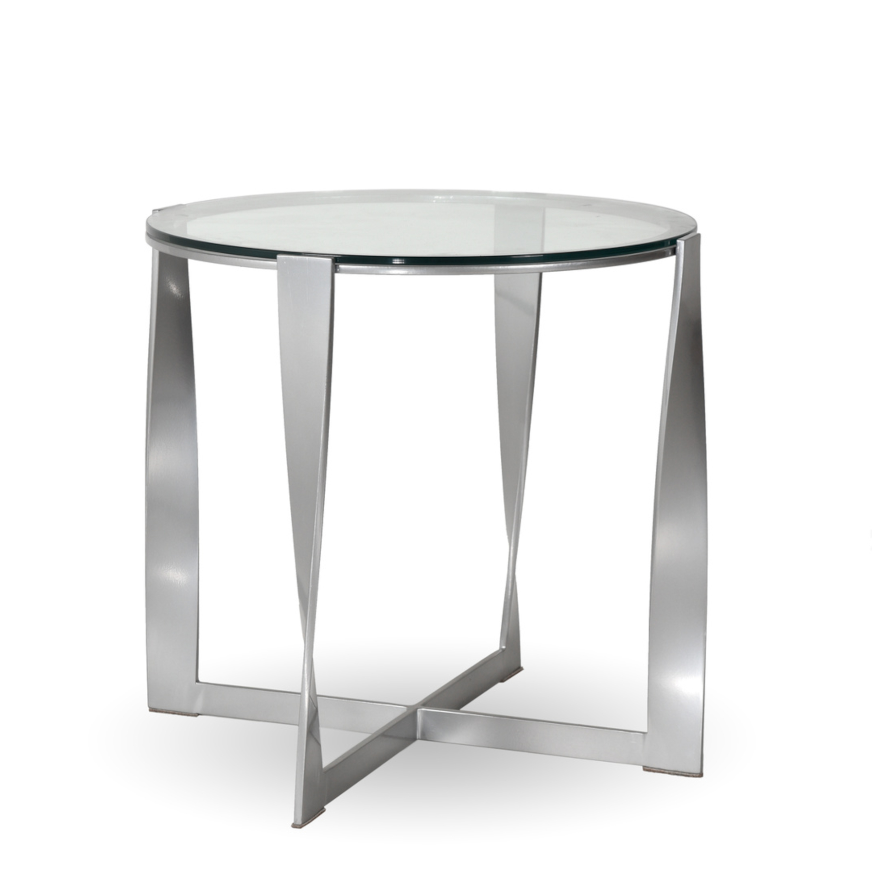 Hatteras Round End Table by Charleston Forge with Glass Top