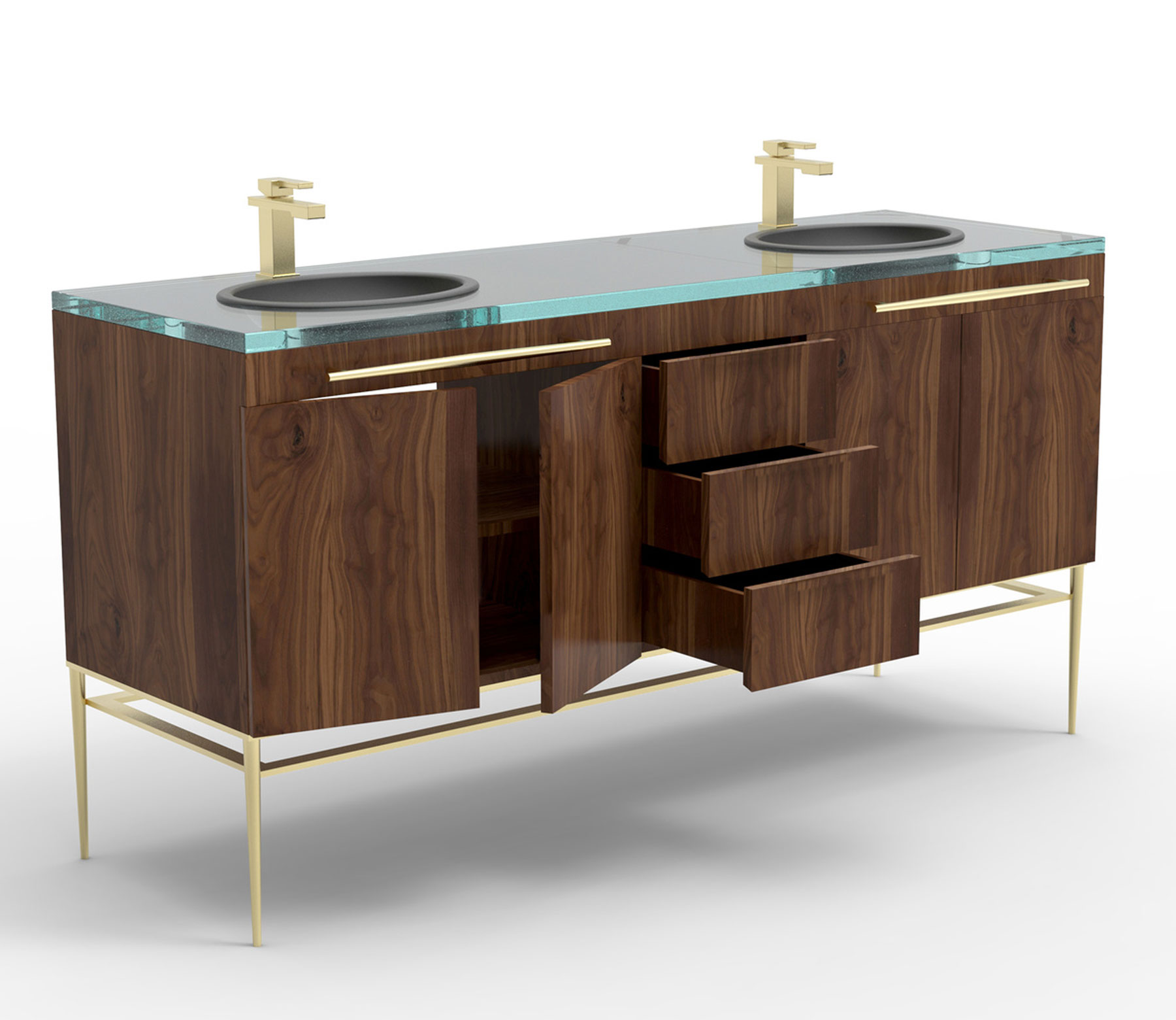 Charleston Forge Camden Double Vanity Open