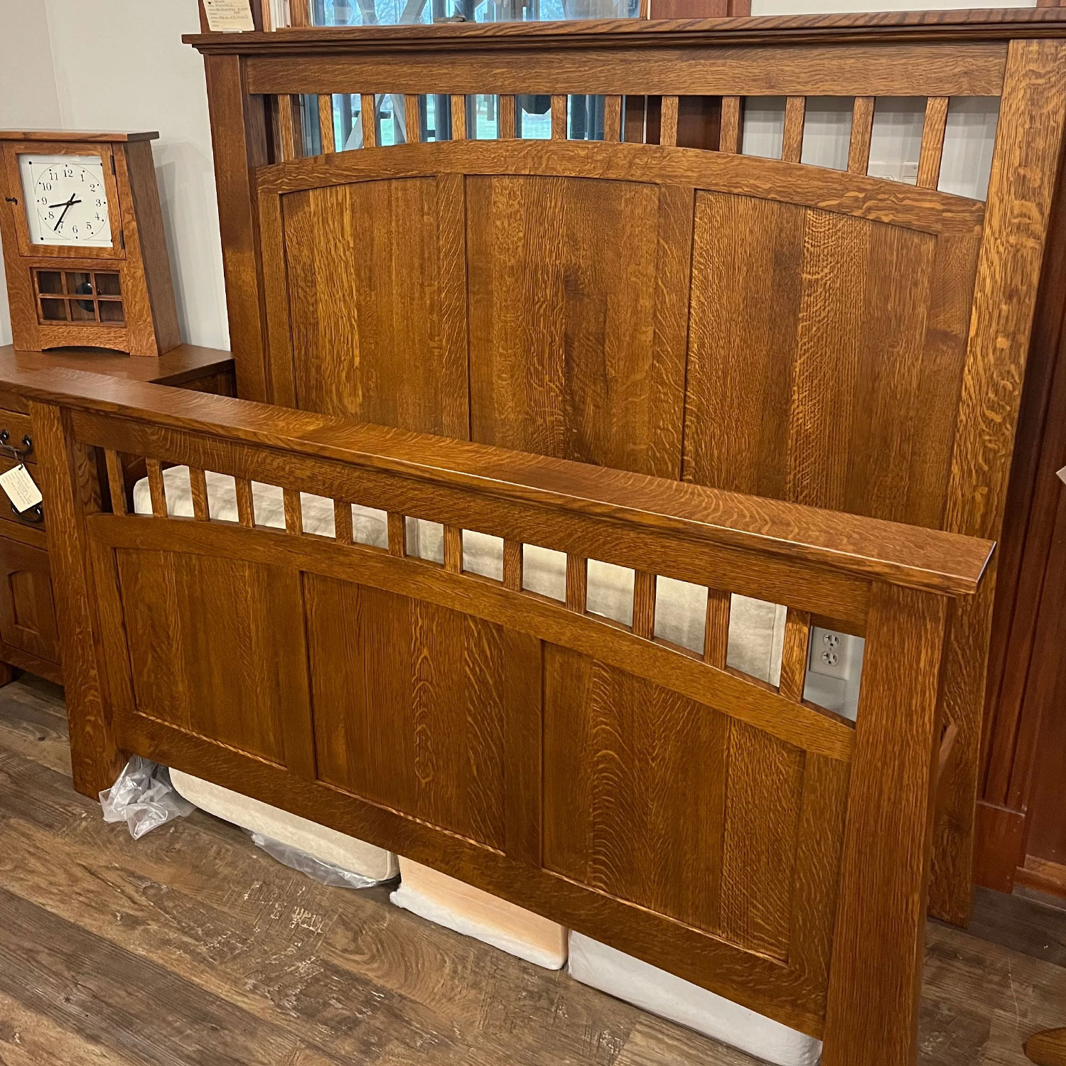 Bridgeport Queen Panel Bed in Quartersawn White Oak