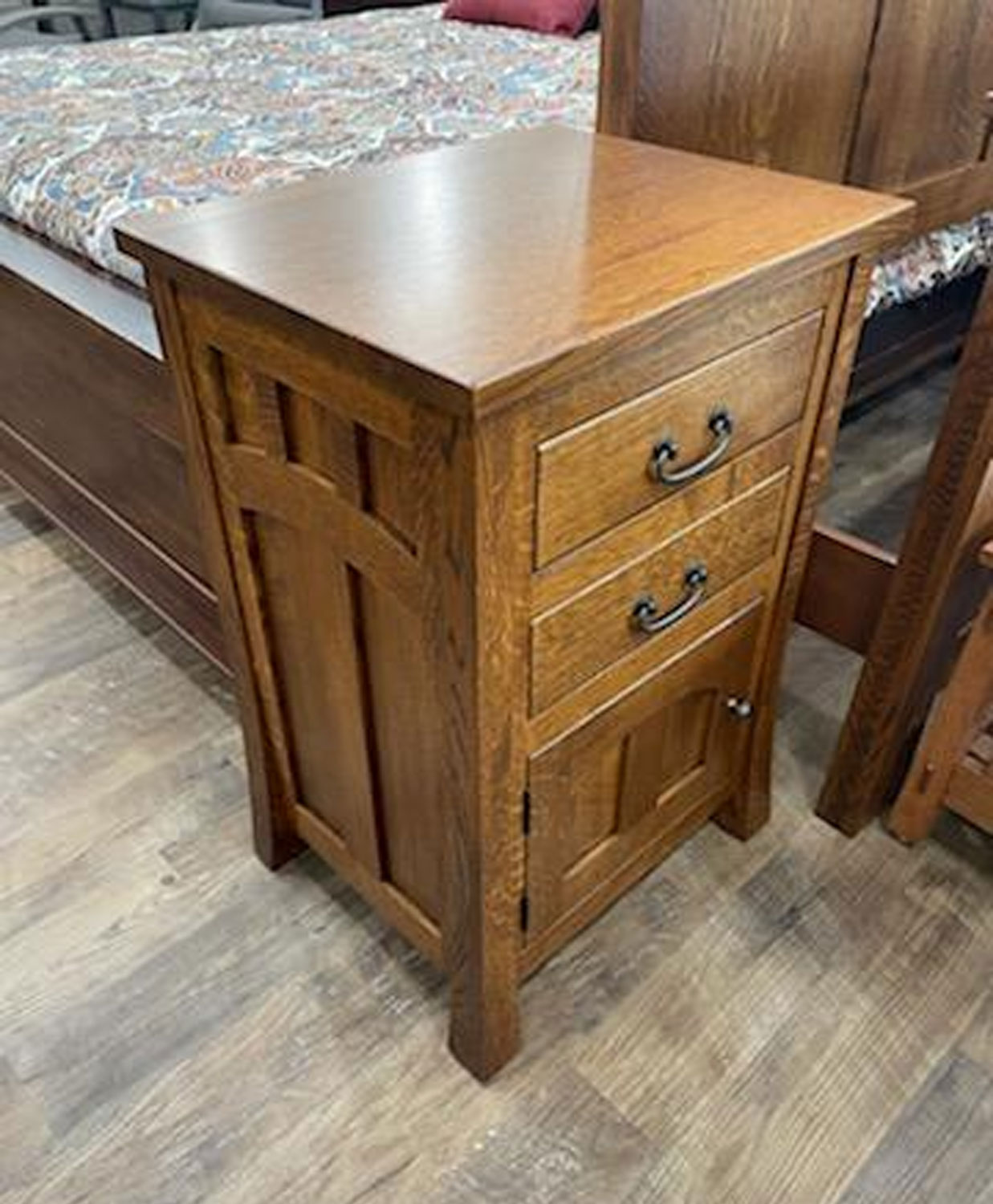 Bridgeport 2 Drawer, 1 Door Nightstand in Quartersawn White Oak