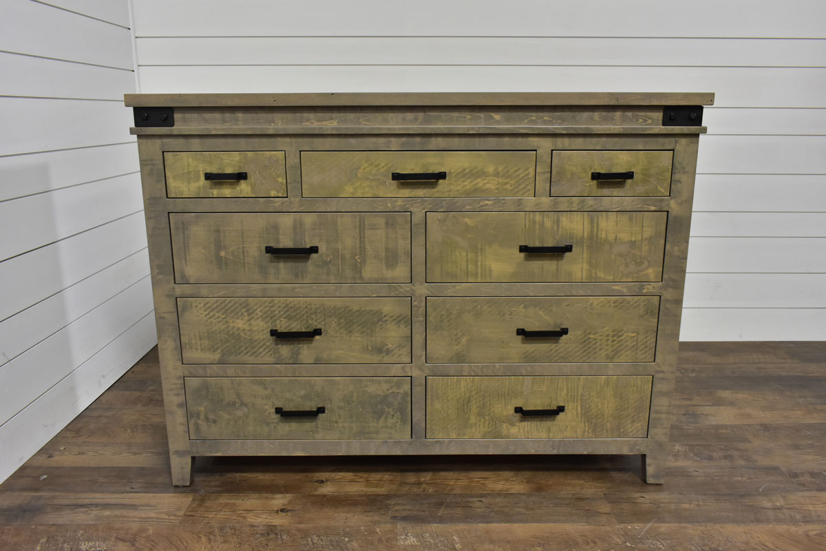 Coalbrooke 9 Drawer Dresser in Brown Maple