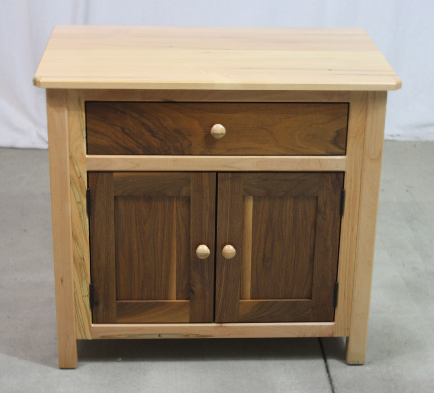 Cornwell Deluxe Nightstand in Wormy Maple and Character Walnut