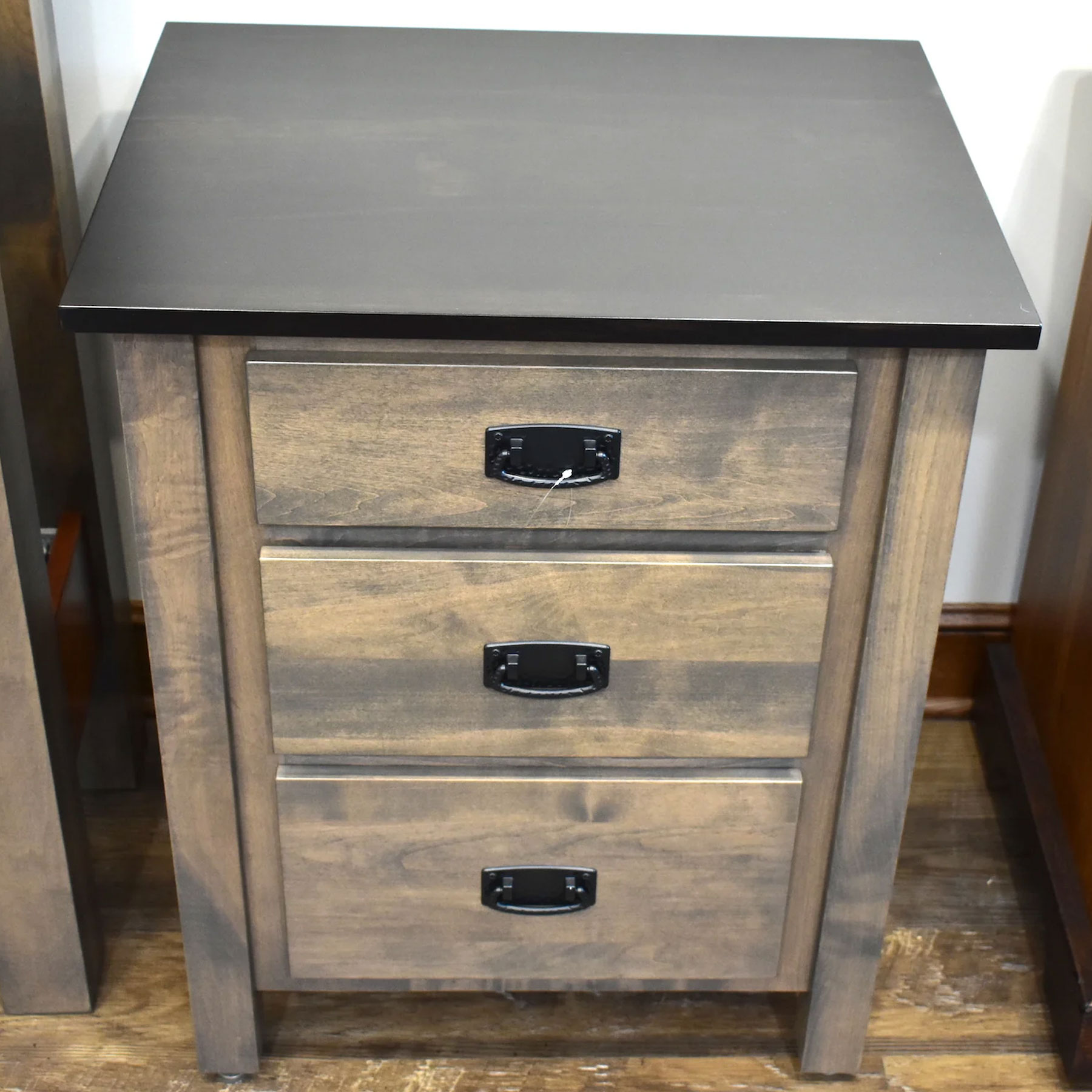 Dutch Country Mission 3-Drawer Nightstand in Brown Maple