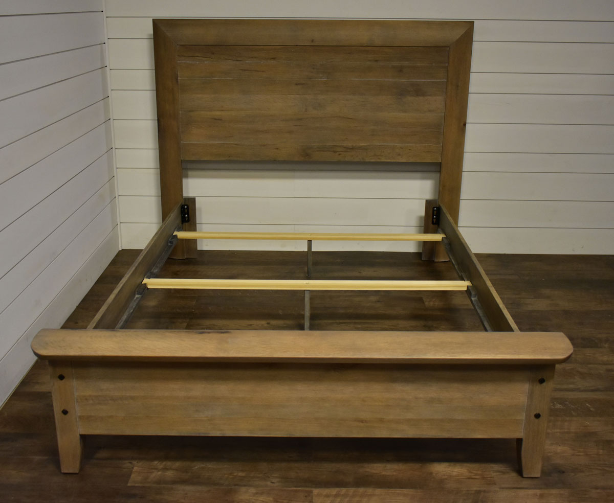 Glendale Queen Size Panel Bed in Rustic Quartersawn White Oak