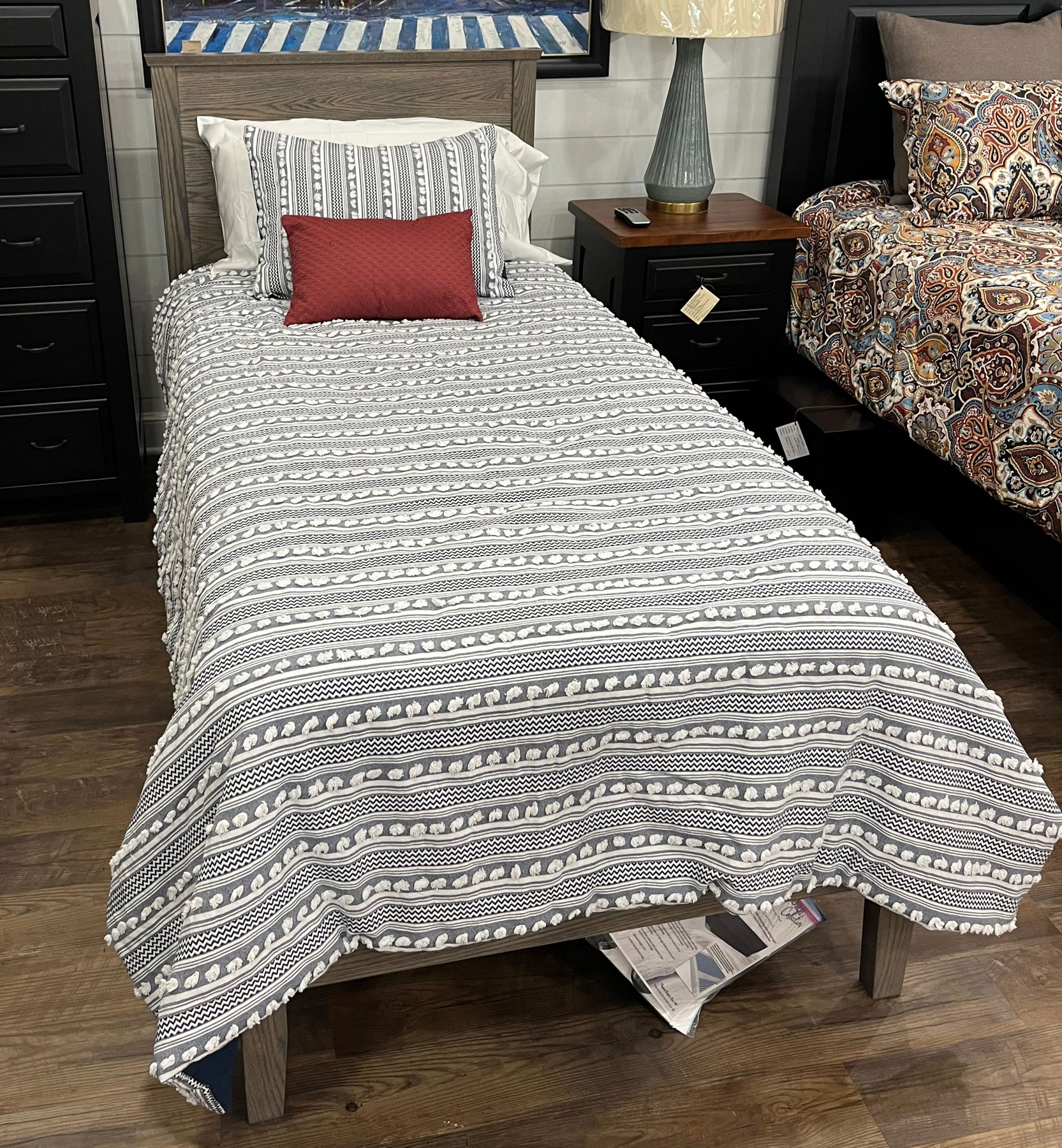 Saratoga XL Twin Panel Bed in Red Oak
