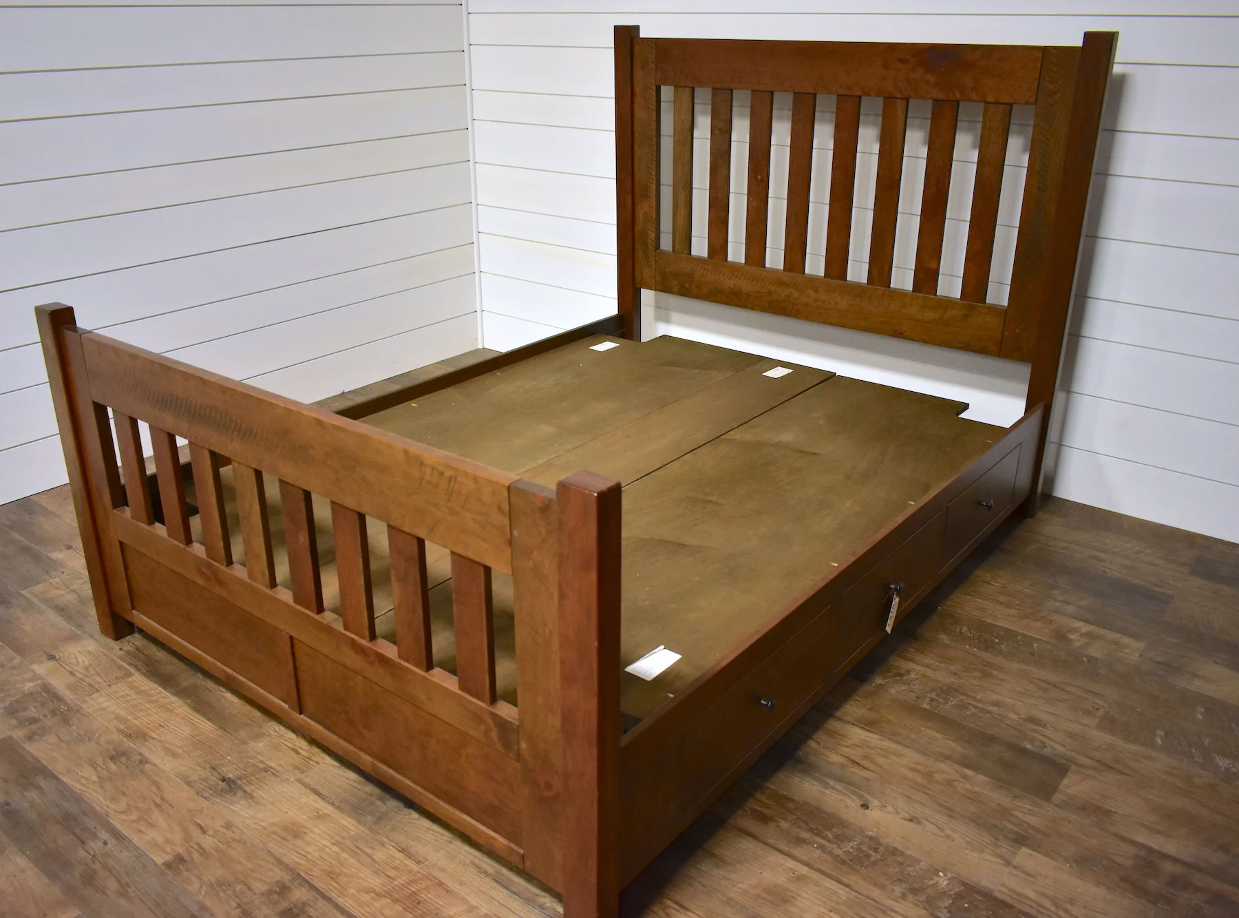Timber Mill Queen Storage Bed in Rustic Cherry