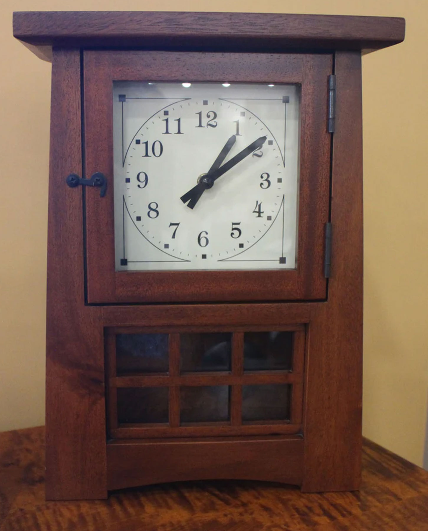 Arts & Crafts Pendulum Clock in Mahogany