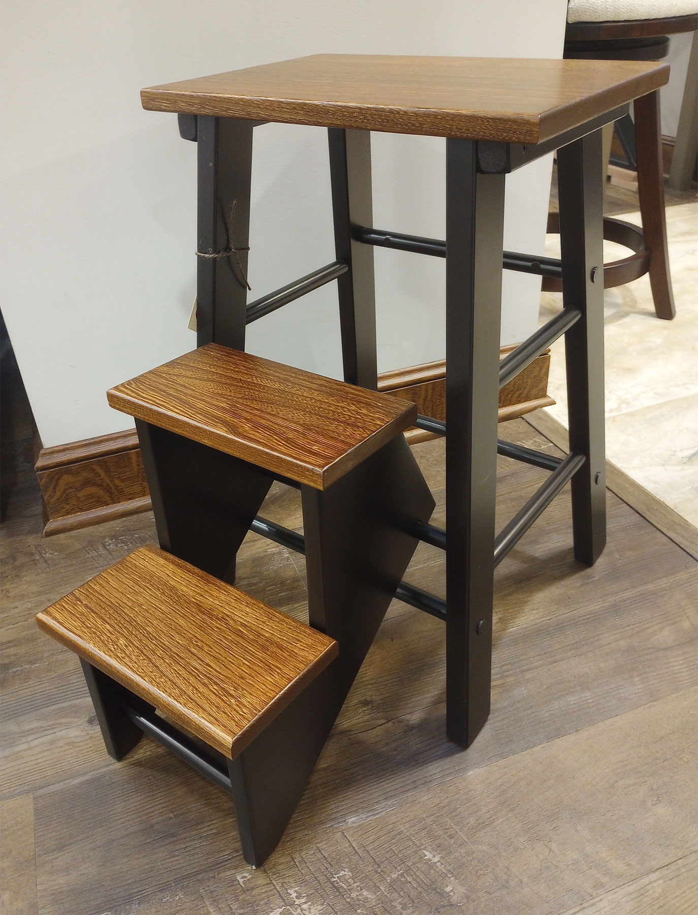 Folding Step Stool in Elm on Brown Maple