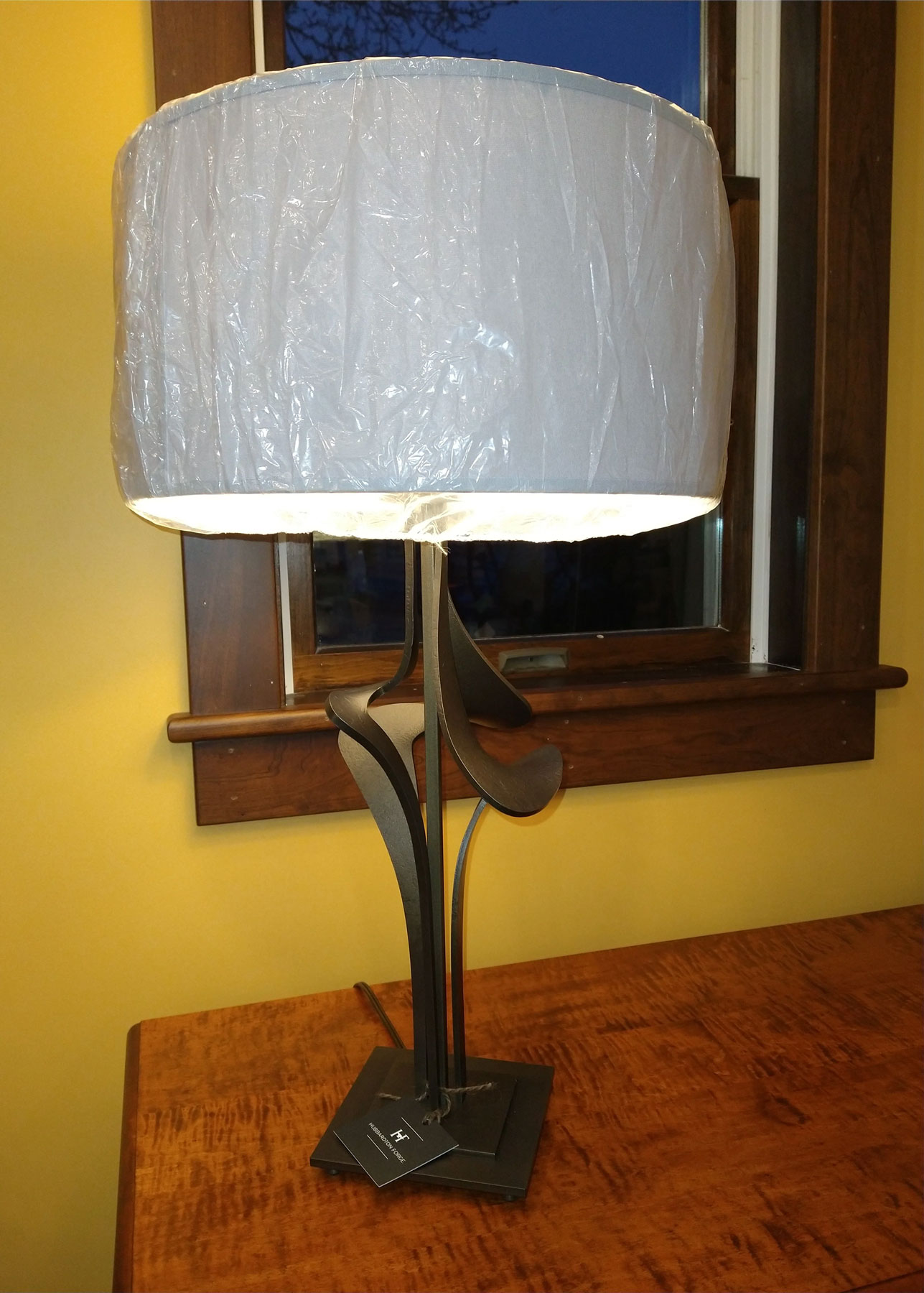 Hubbardton Forge Antasia Table Lamp with Medium Gray Shade