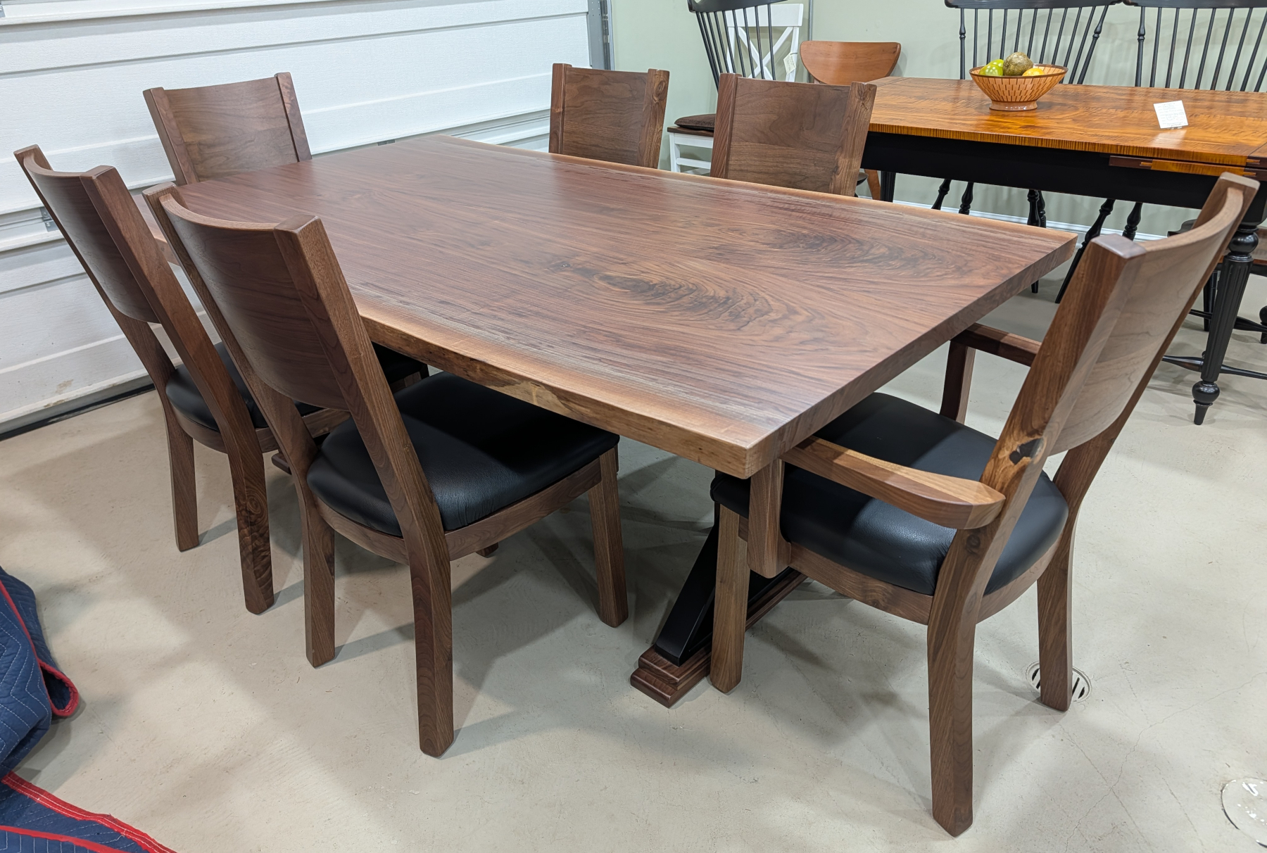 Live Edge Table in Rustic Walnut with Kodiak Chairs