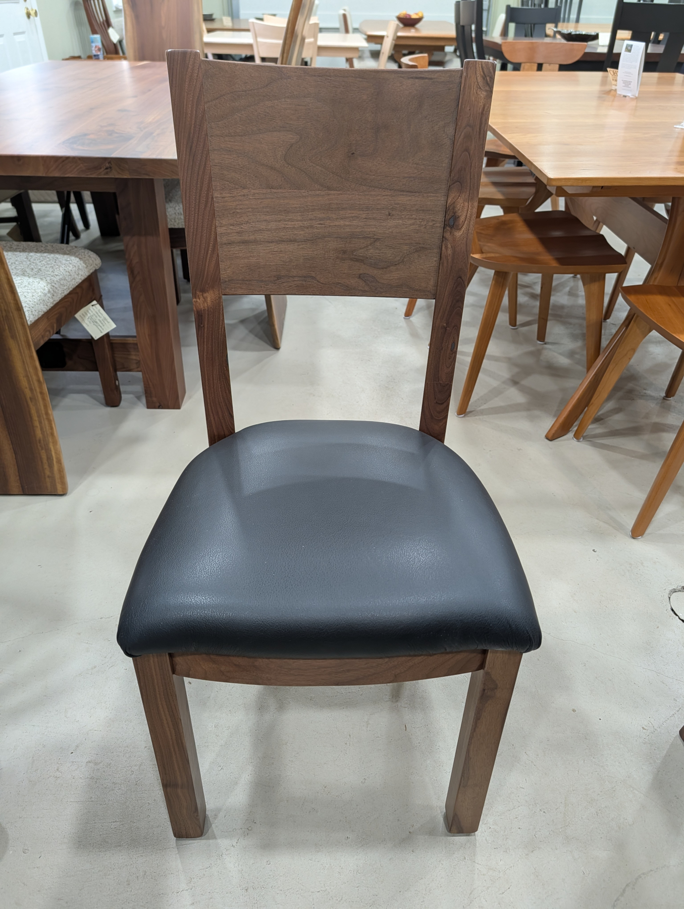 Kodiak Side Chair in Rustic Walnut with Leather Seat