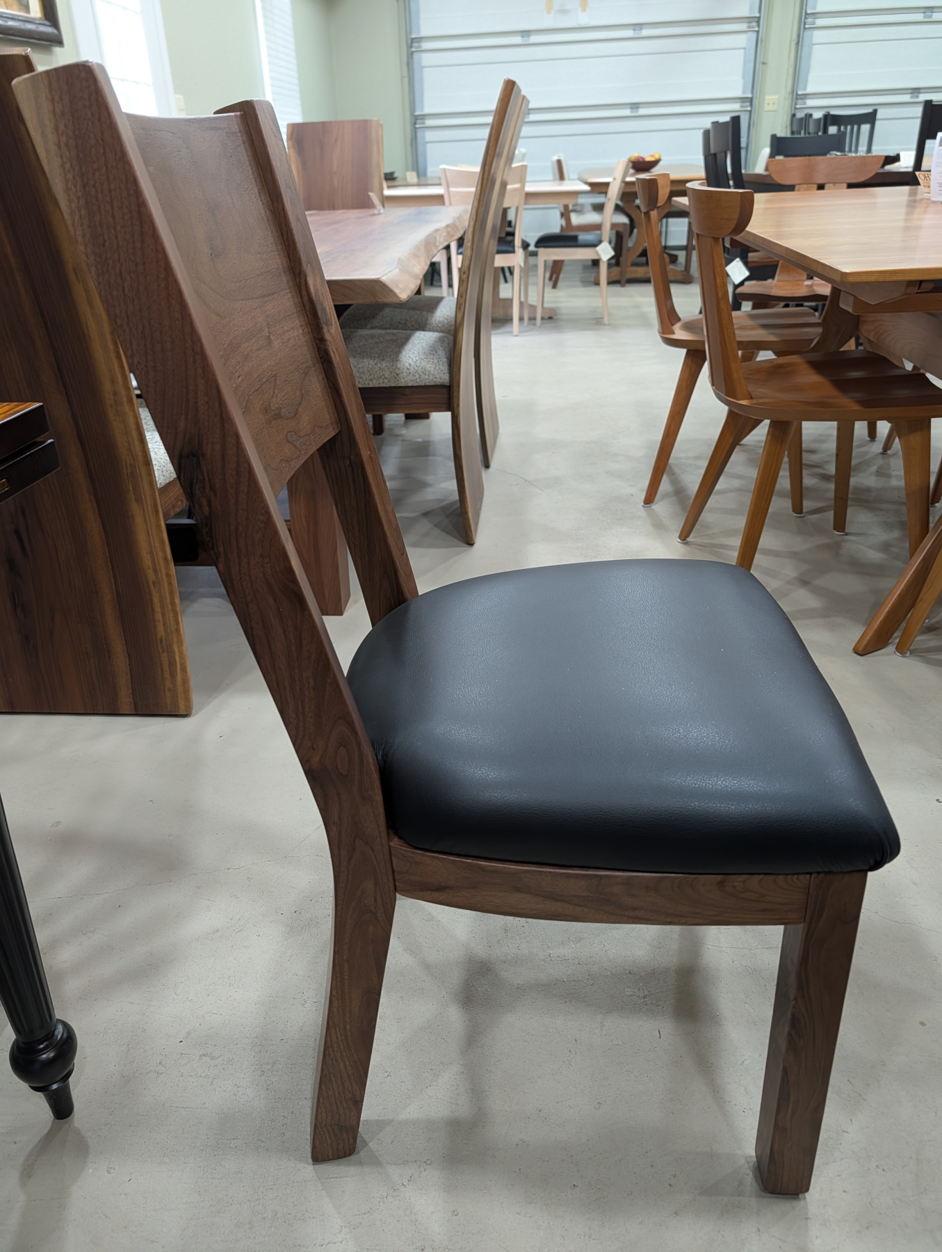 Kodiak Side Chair in Rustic Walnut with Leather Seat
