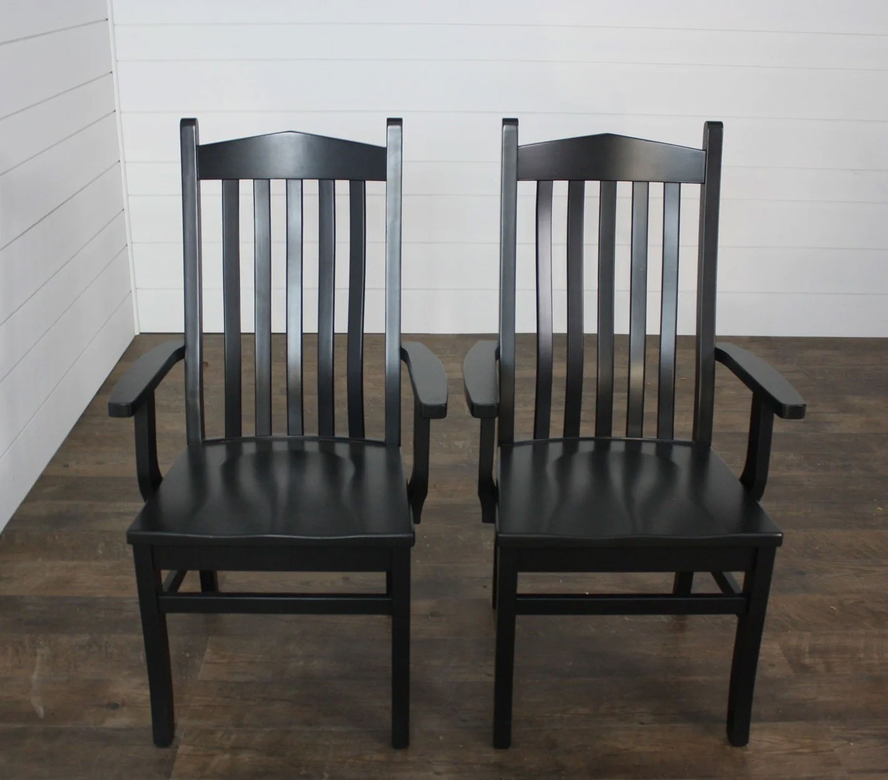 (2) 86 Mission Dining Arm Chairs in Hard Maple