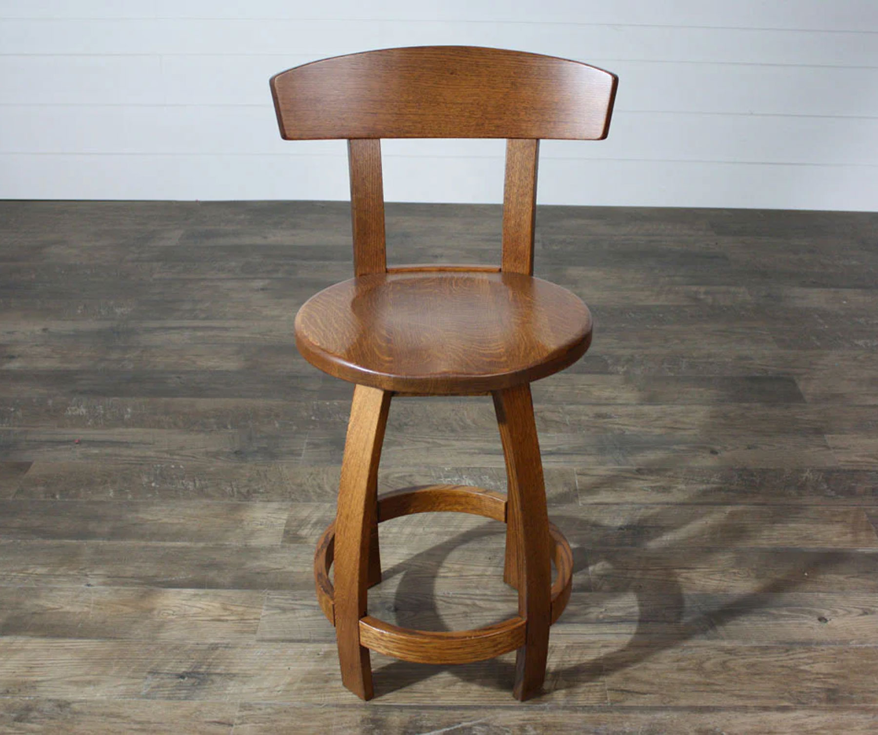 Auglaise 24 inch Bar Stool in Rustic Quartersawn White Oak