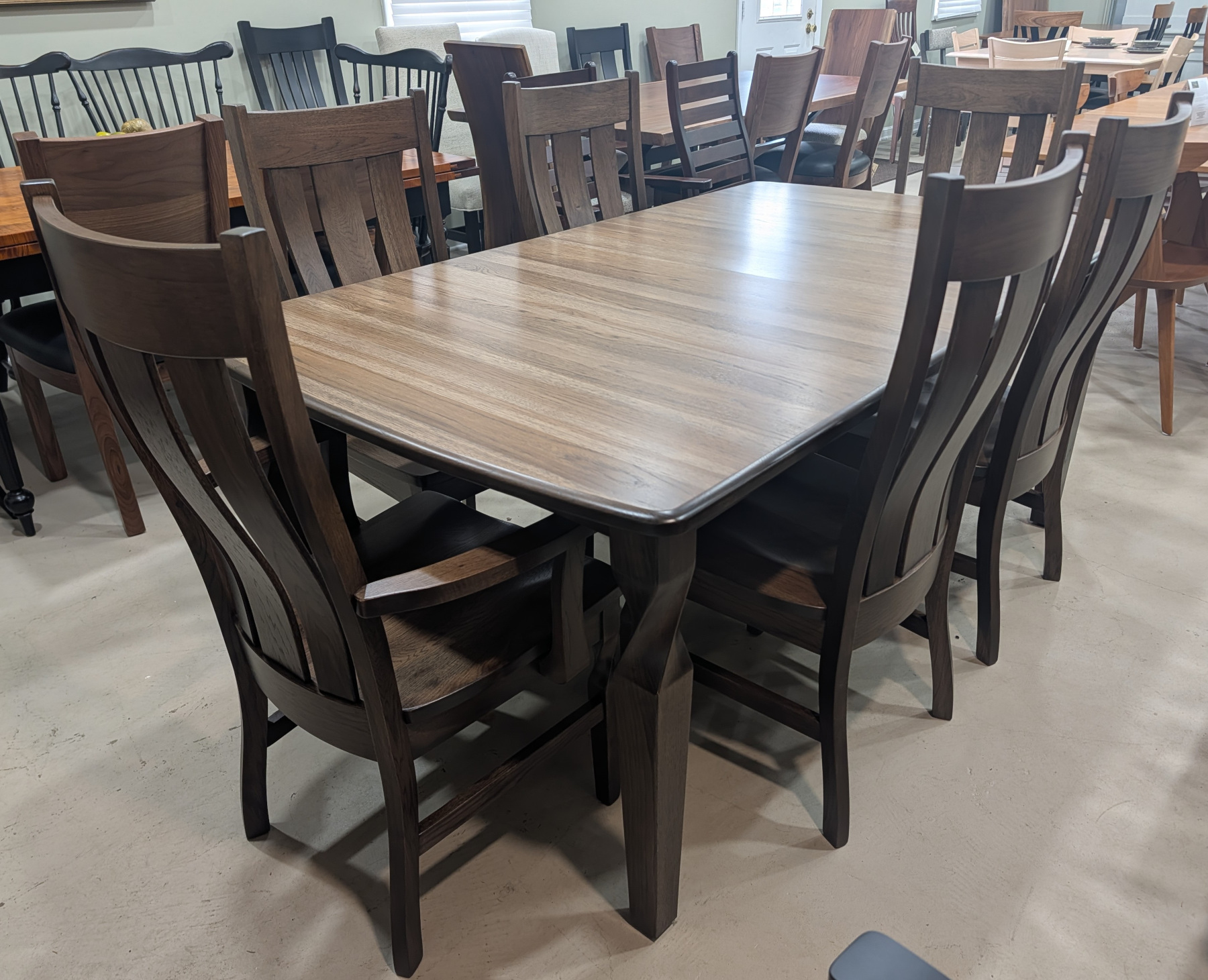 Brantley Leg Table Dining Set in Hickory