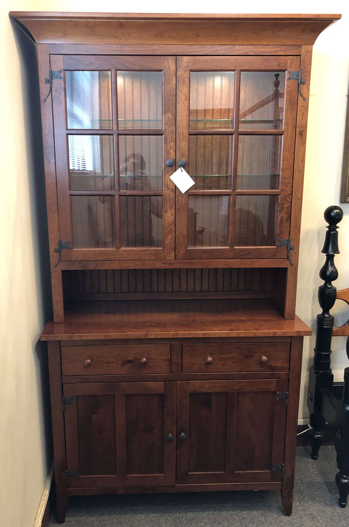 Frontier China Hutch in Rustic Cherry