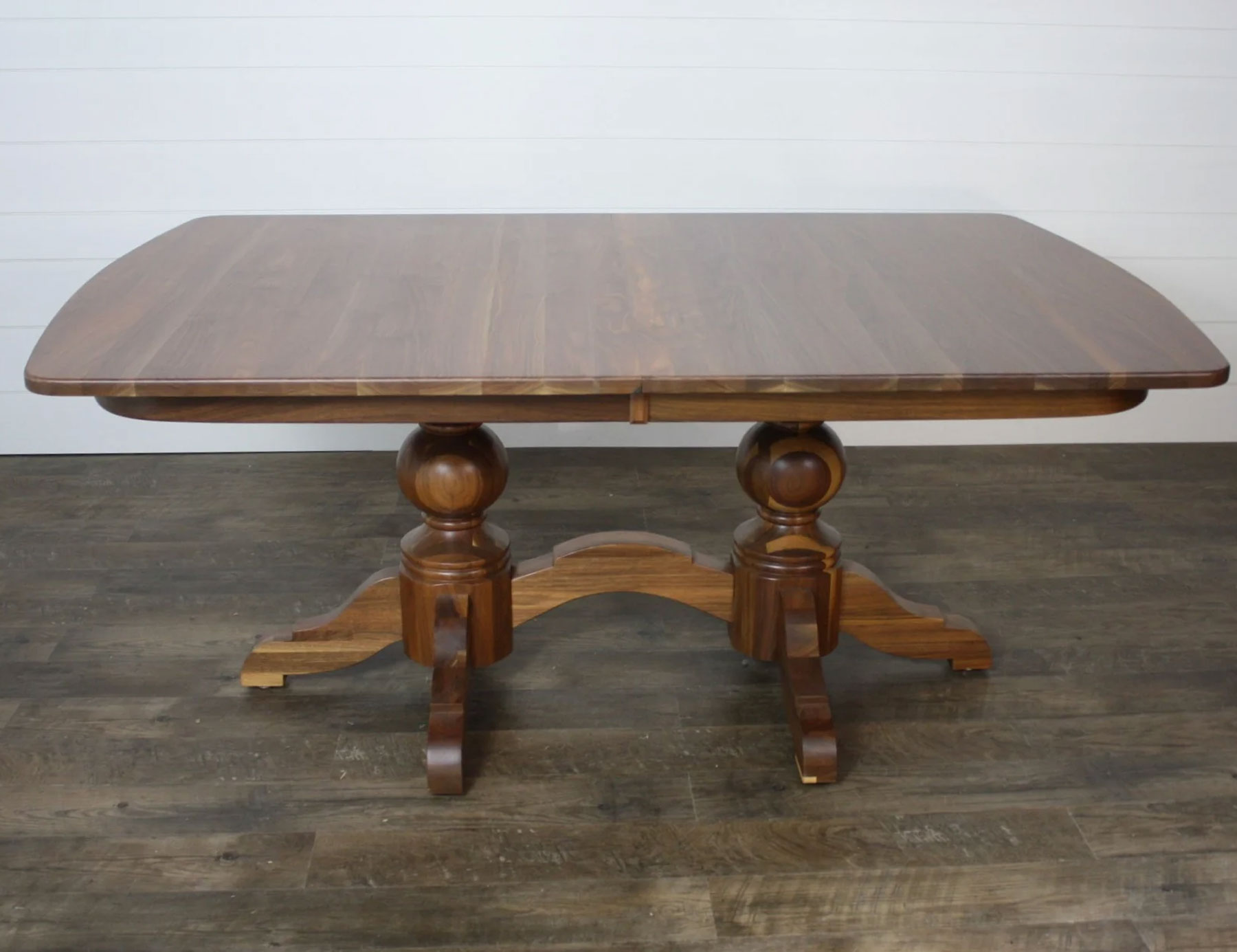 Kowan 44 x 72 Double Pedestal Table with (2) Leaf Extensions in Walnut