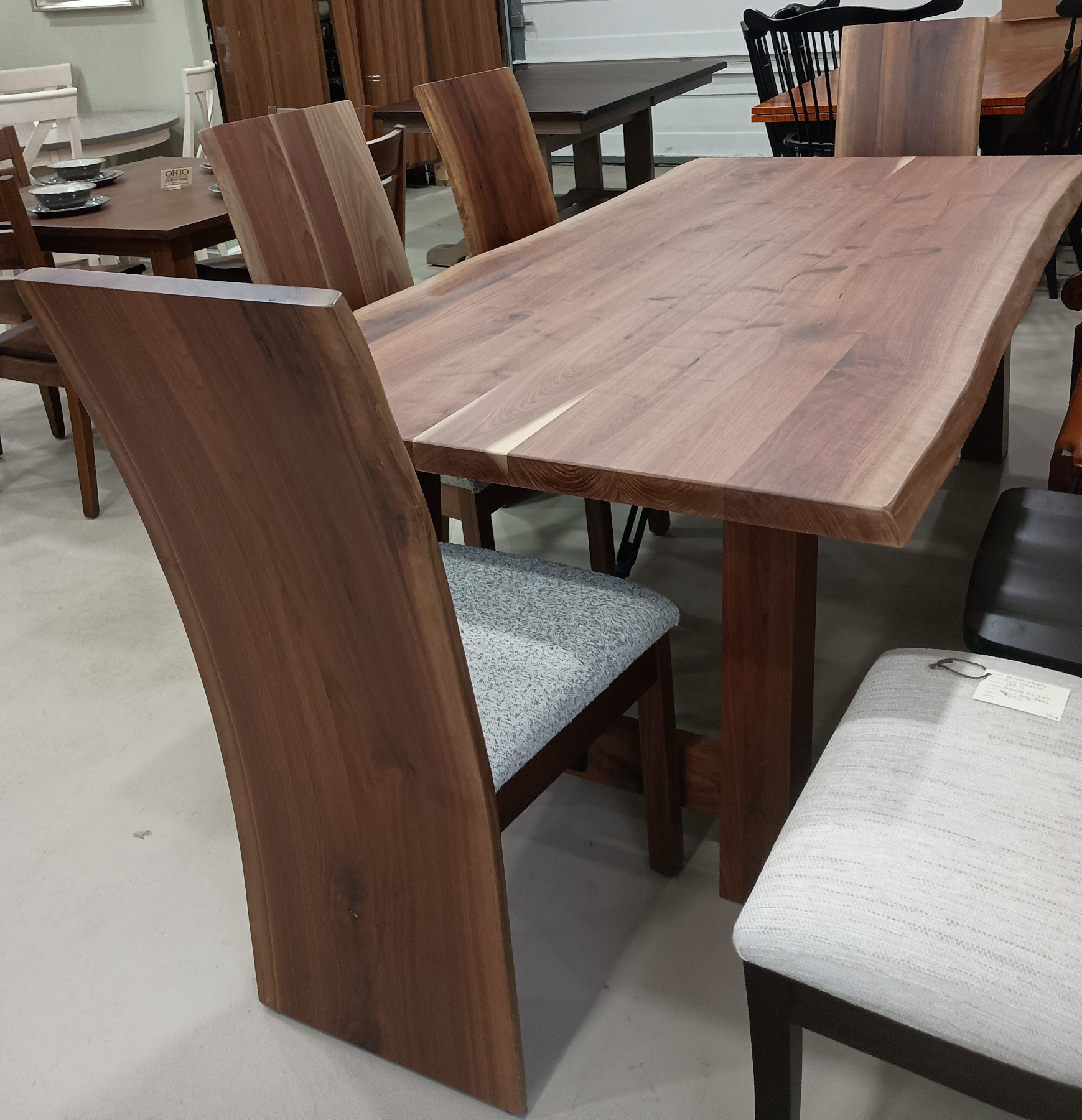 Live Edge 42 x 84 Glued Up Top Table with (4) Abbington Live Edge Chairs
