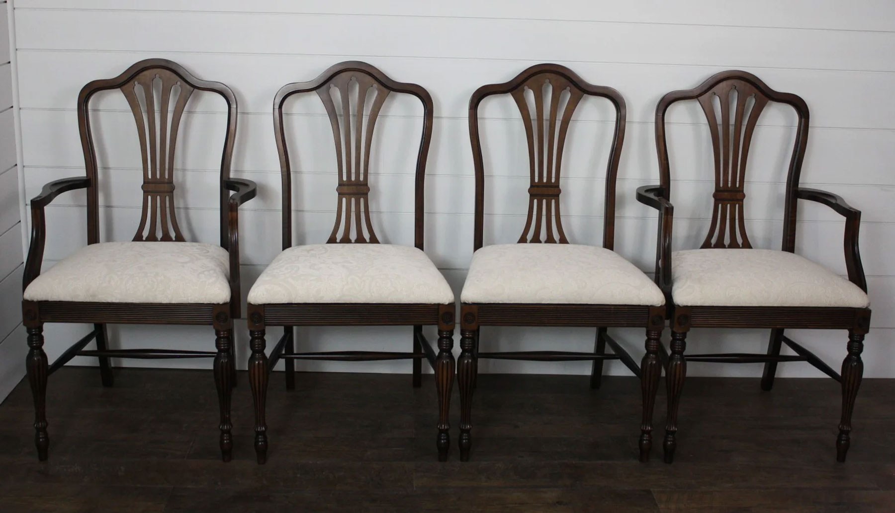 (2) Anushka Arm Chairs and (2) Anushka Side Dining Chairs in Brown Maple