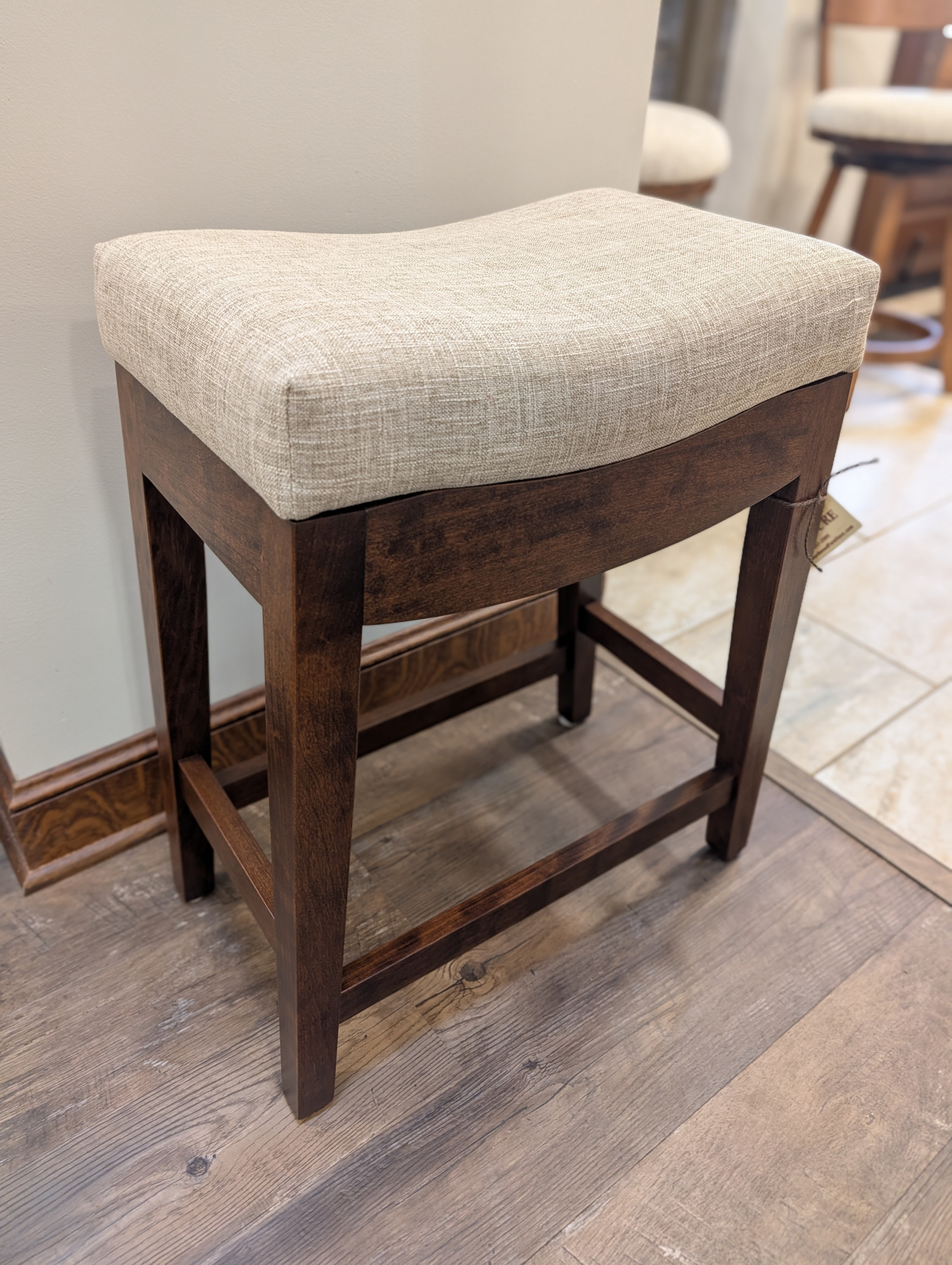 Casper Stool in Sap Cherry and Fabric