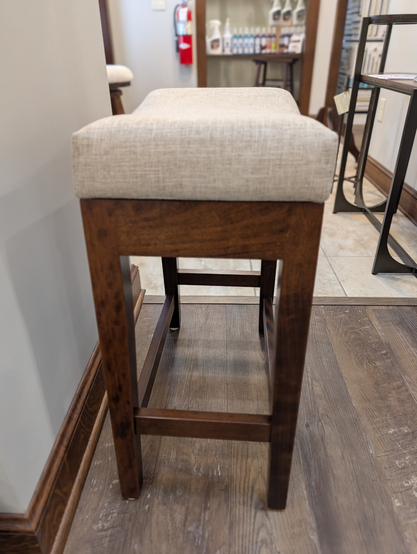 Casper Stool in Sap Cherry and Fabric