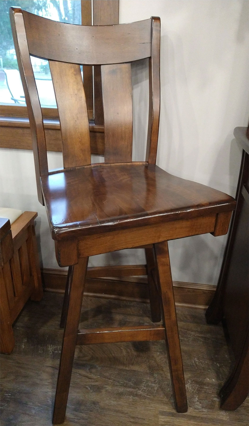 Richfield 30 inch Swivel Bar Chair in Brown Maple