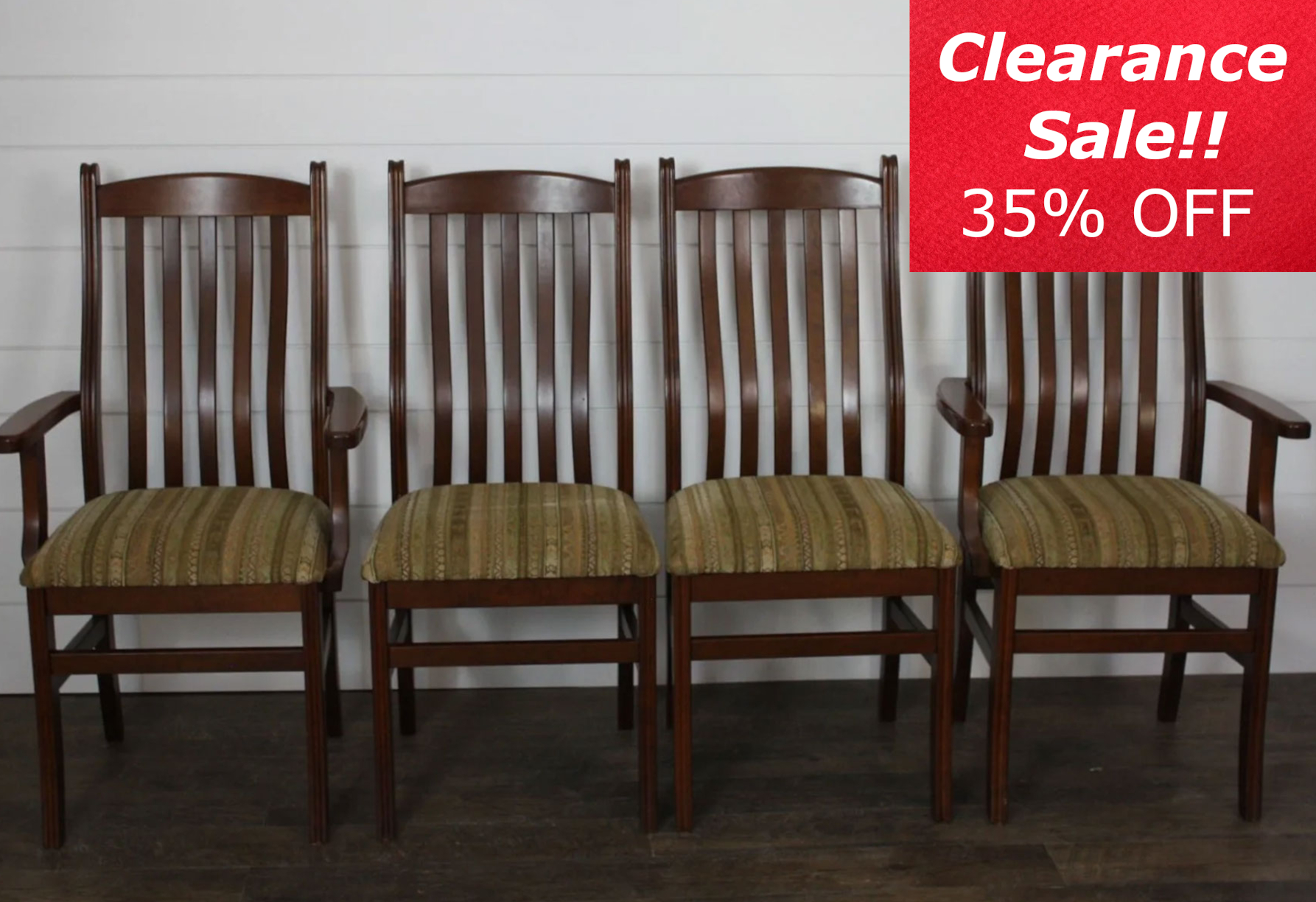 (4) Williamson Upholstered Dining Chairs in Cherry