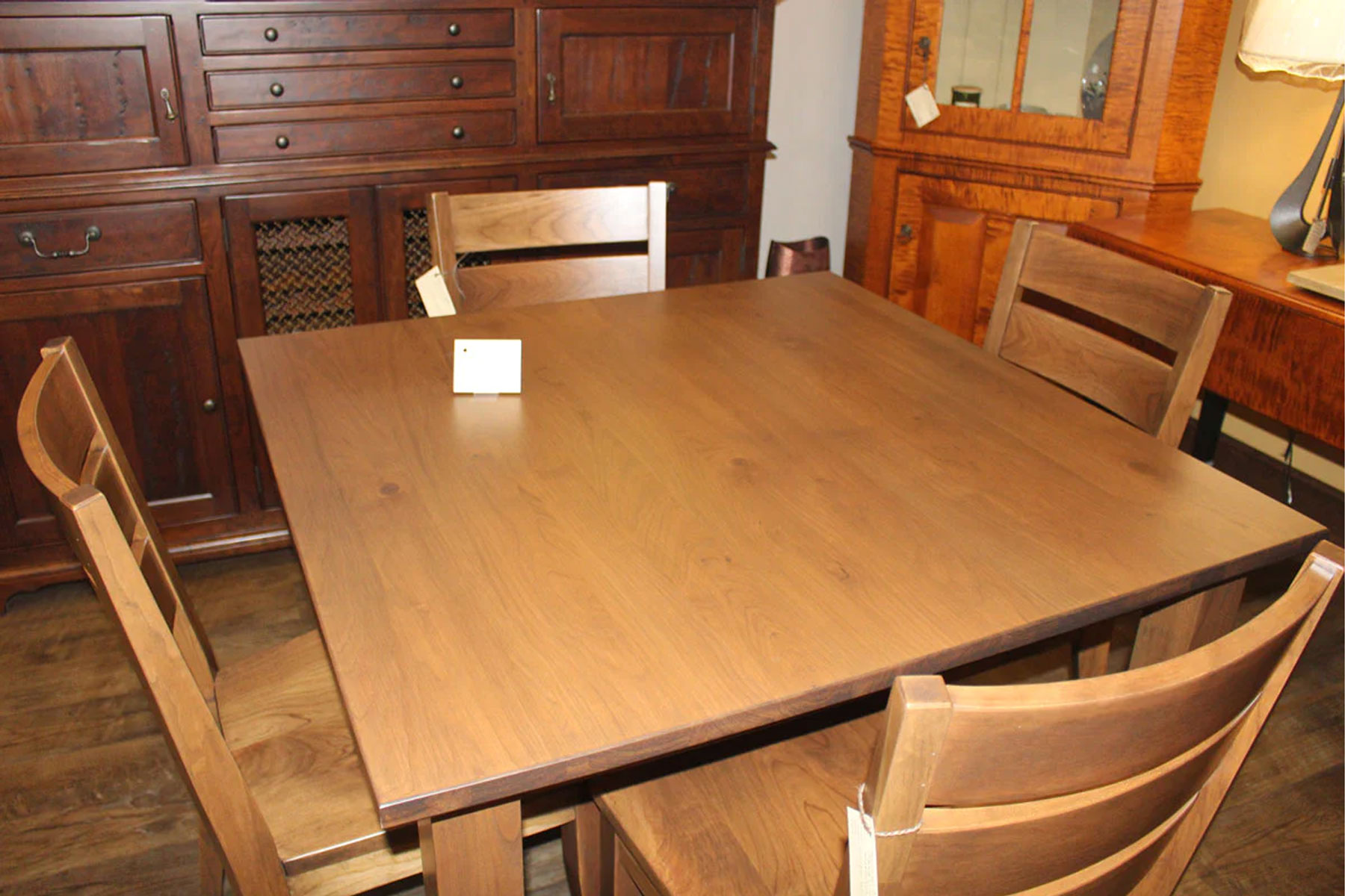 Shaker 48 inch Leg Table with (4) Winston Dining Chairs in Rustic Cherry