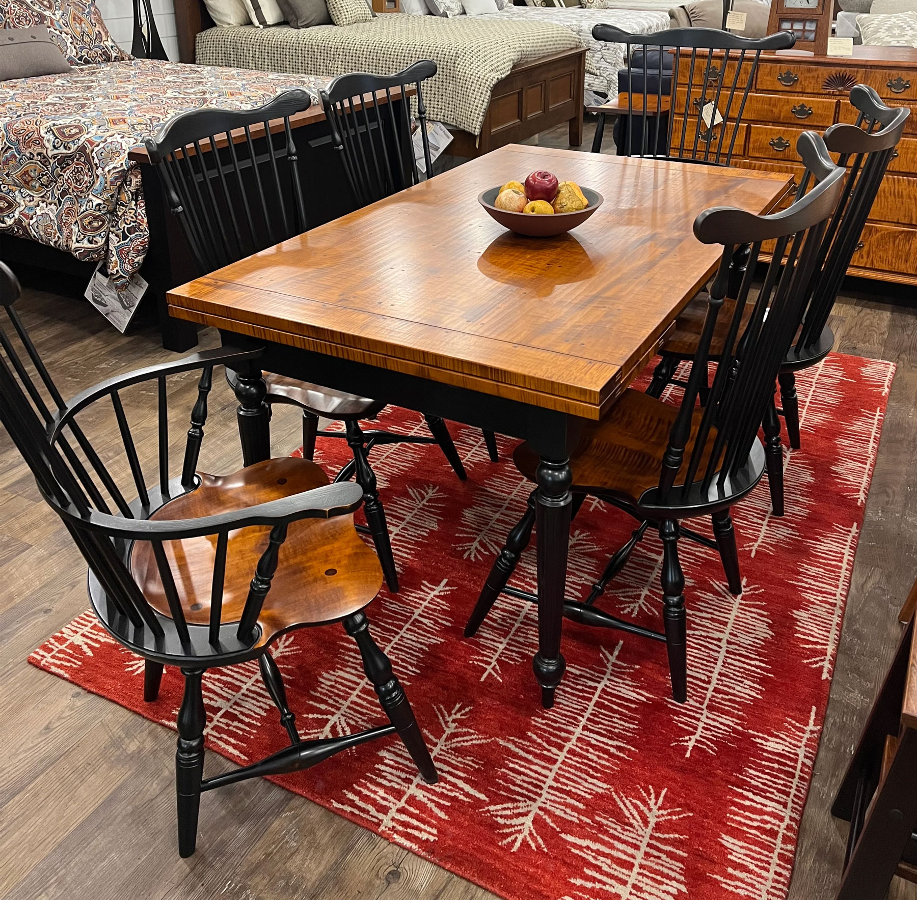 Treharn Gladstone Draw-Leaf Table with (6) Gladstone Chairs