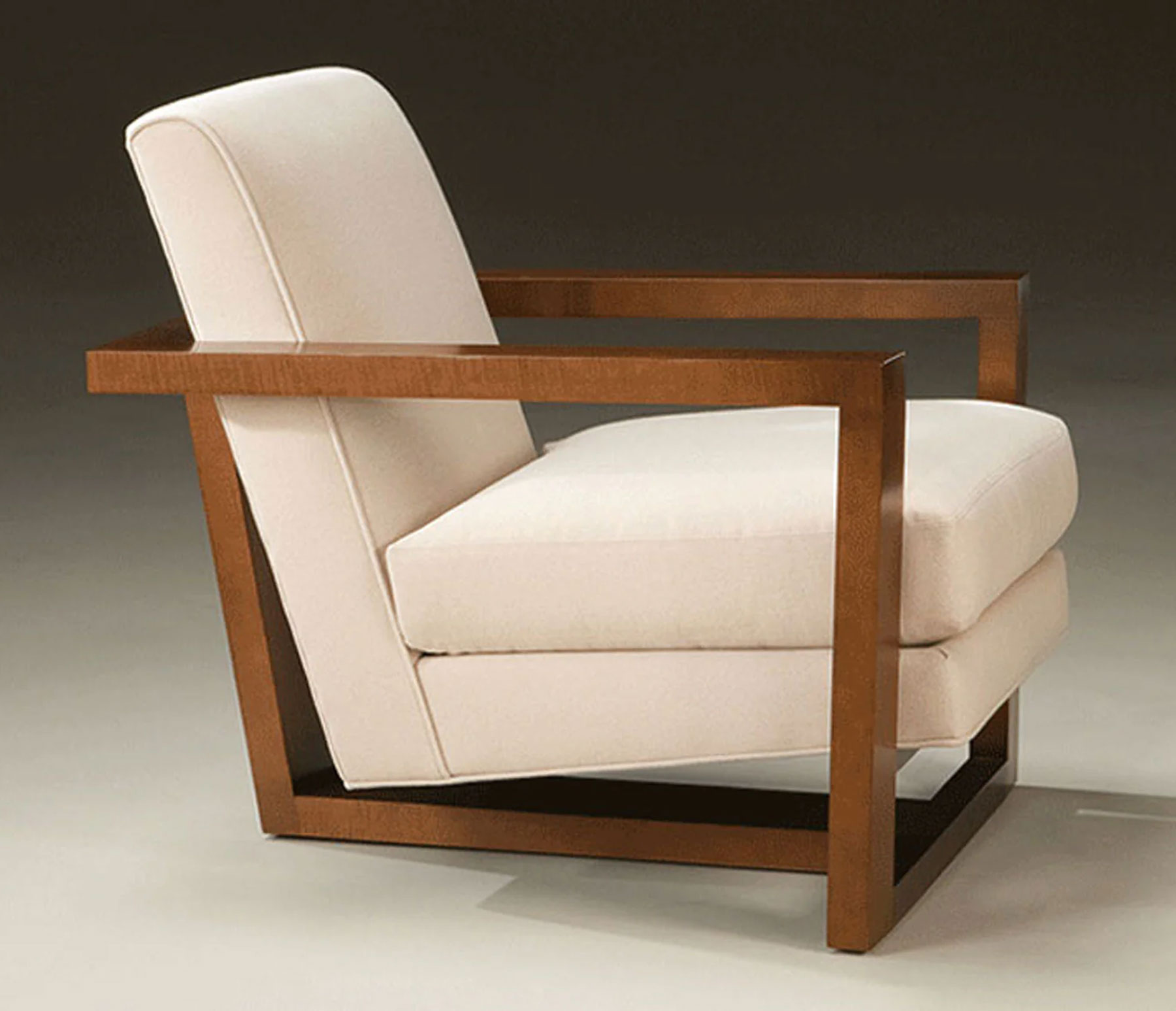 Thayer Coggin 1183-103 Roger Lounge Chair in Fabric with Walnut Finish