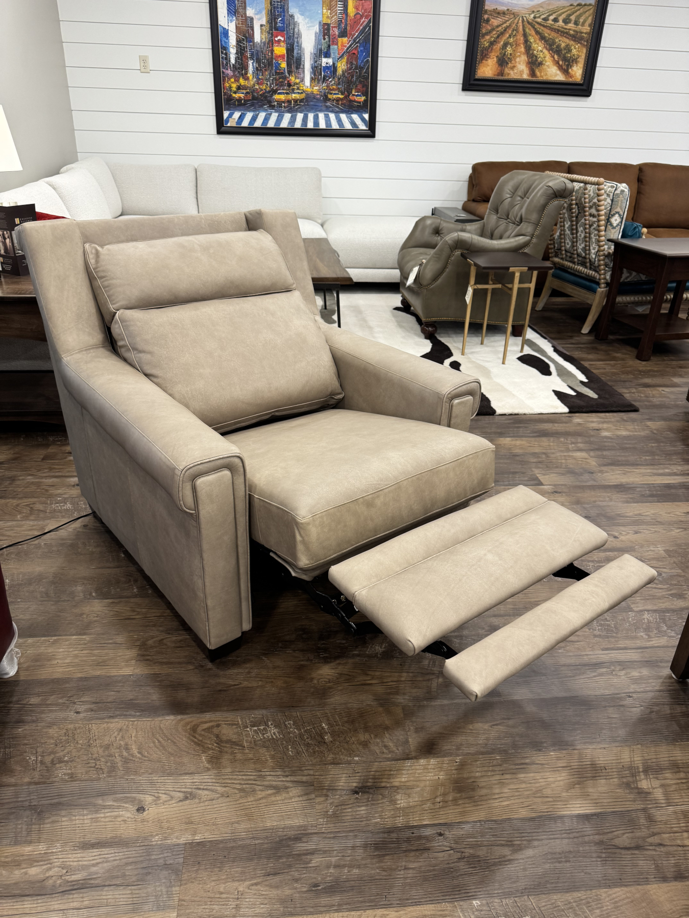McKinley Leather 7111Whitley Power Zero Wall Recliner in Terra Mineral Leather