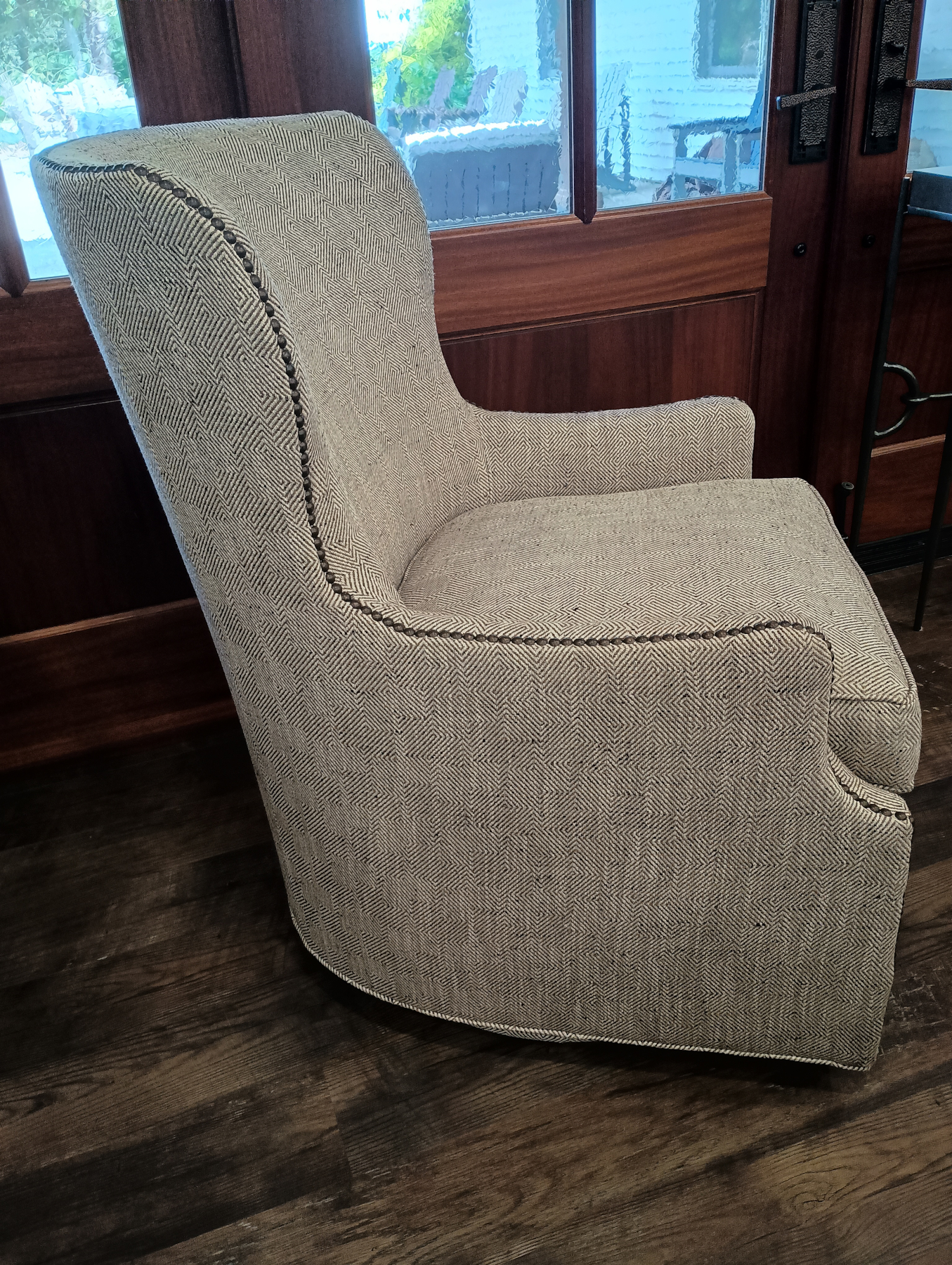 Wesley Hall 497 Boyd Swivel Glider in Belfast Cocoa Fabric