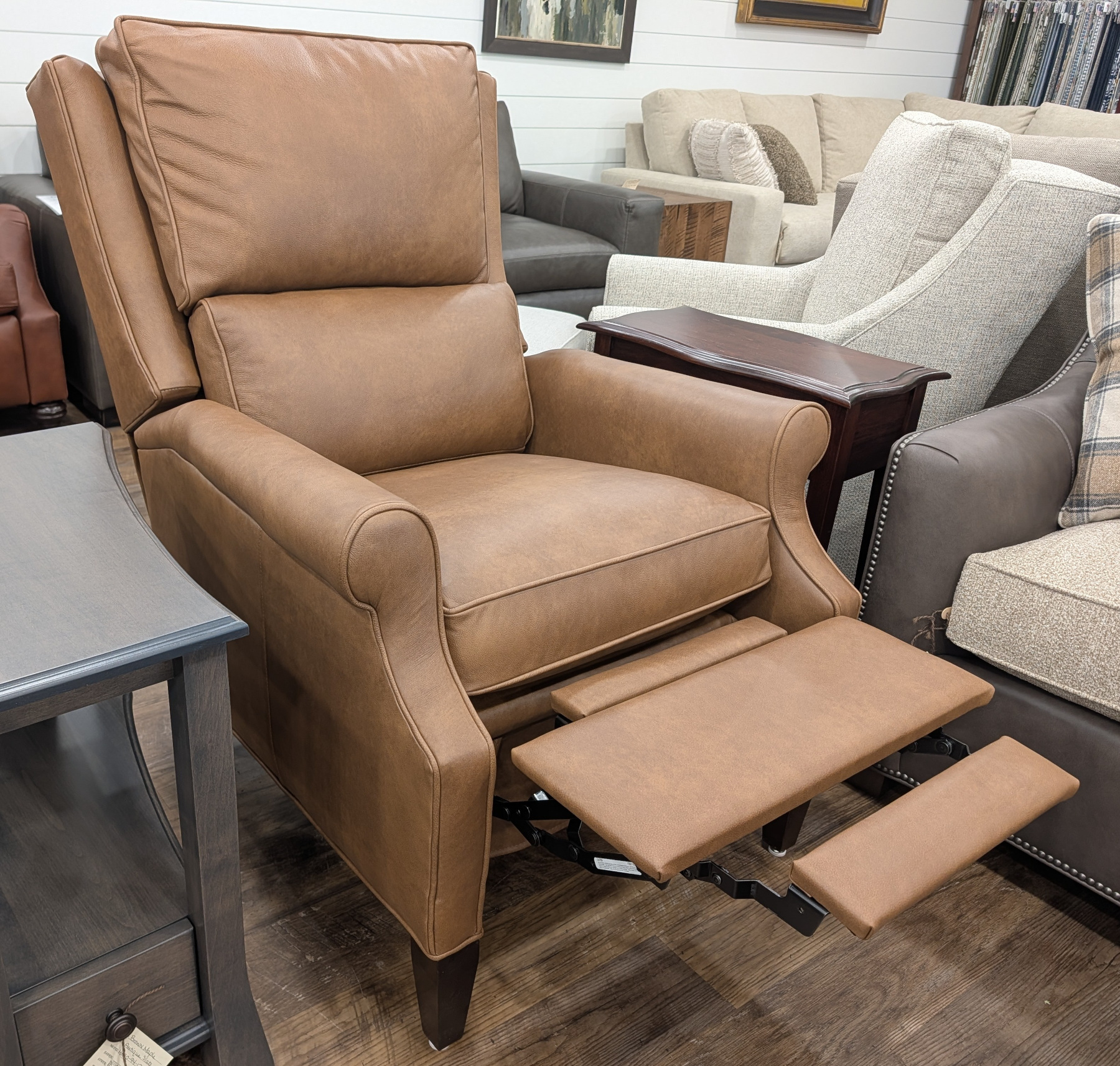 Delaney Recliner by Stacey Rogers in Inferno Tigers Eye Leather