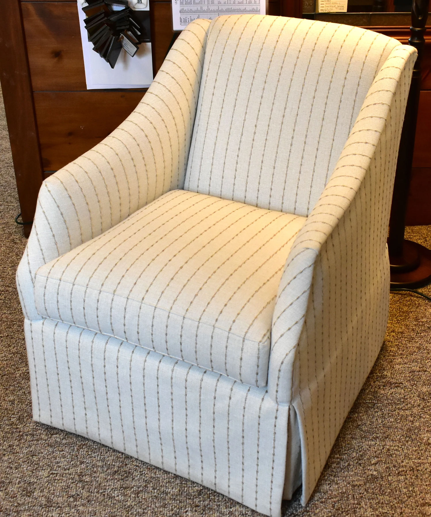 Wesley Hall 579-SW Julian Swivel Chair in Dillion Beige Fabric