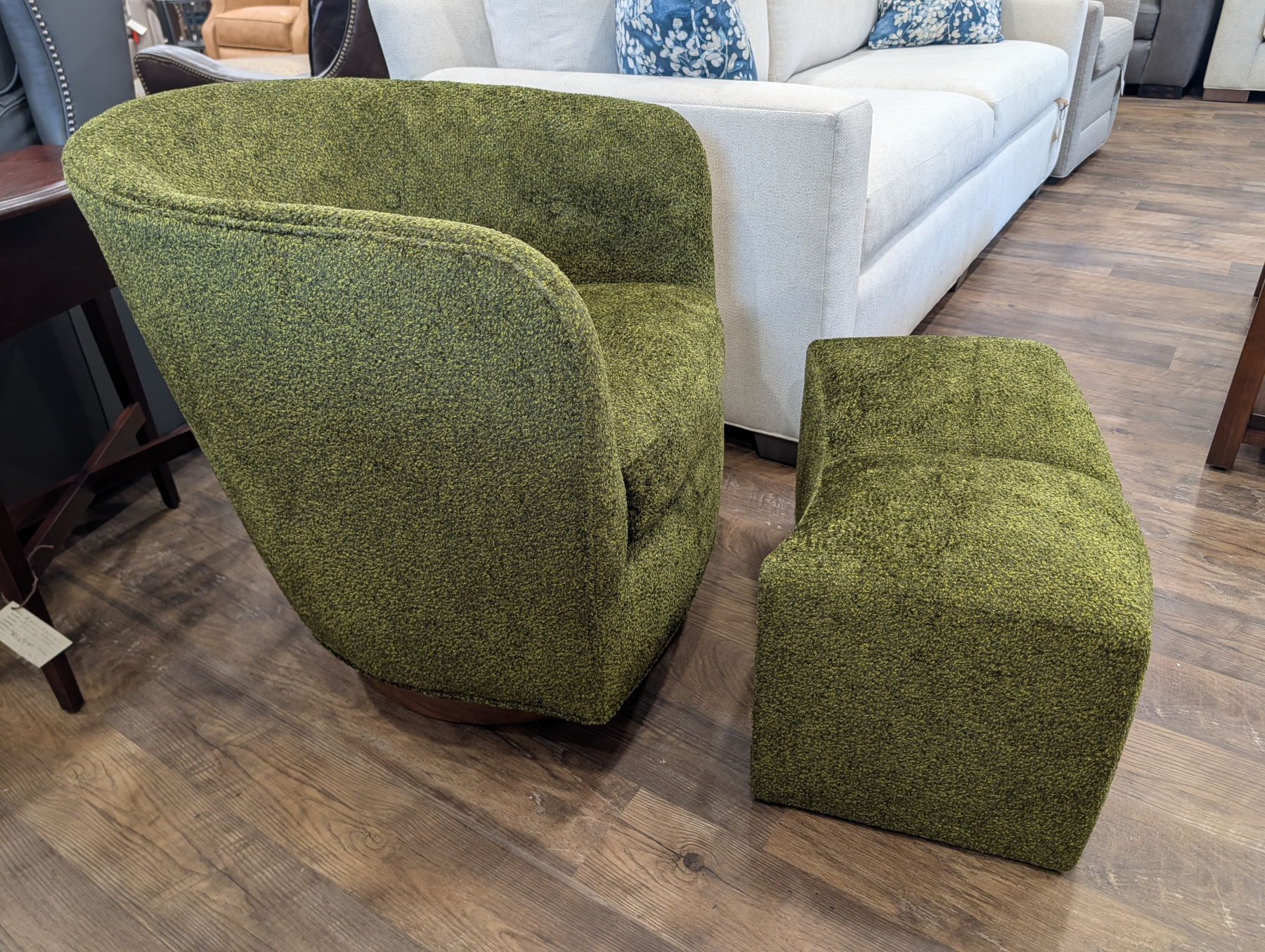 Roxy Would Swivel Tilt Tub Chair & Ottoman by Thayer Coggin in Fabric