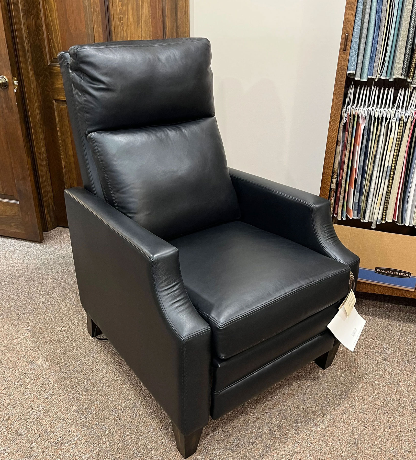 McKinley Leather 90 Smith Power Recliner in Mohican Panther Leather