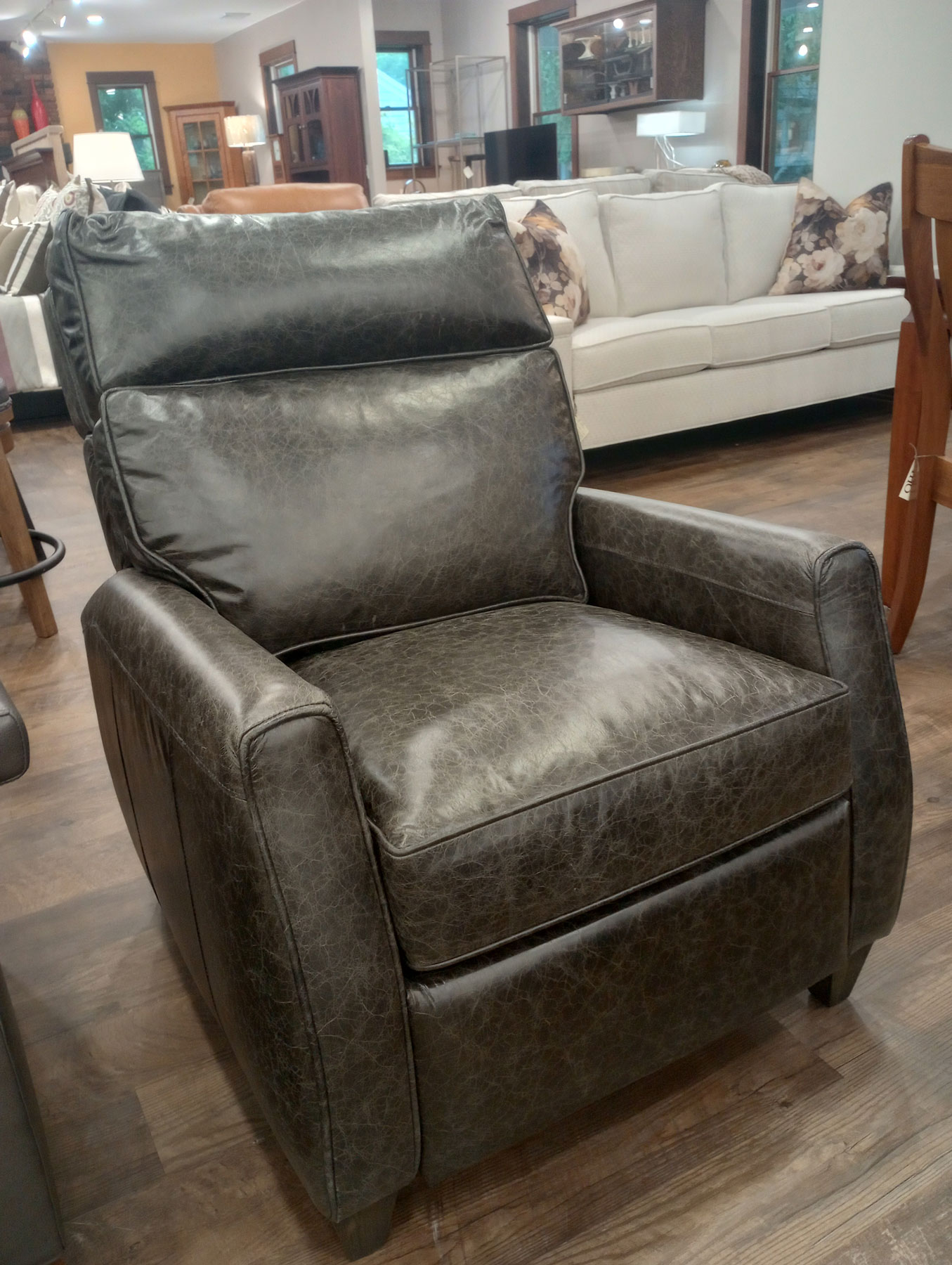 Leathercraft 1397POP Winston Recliner with Pop Up Headrest in Wyoming Coal Haze Leather