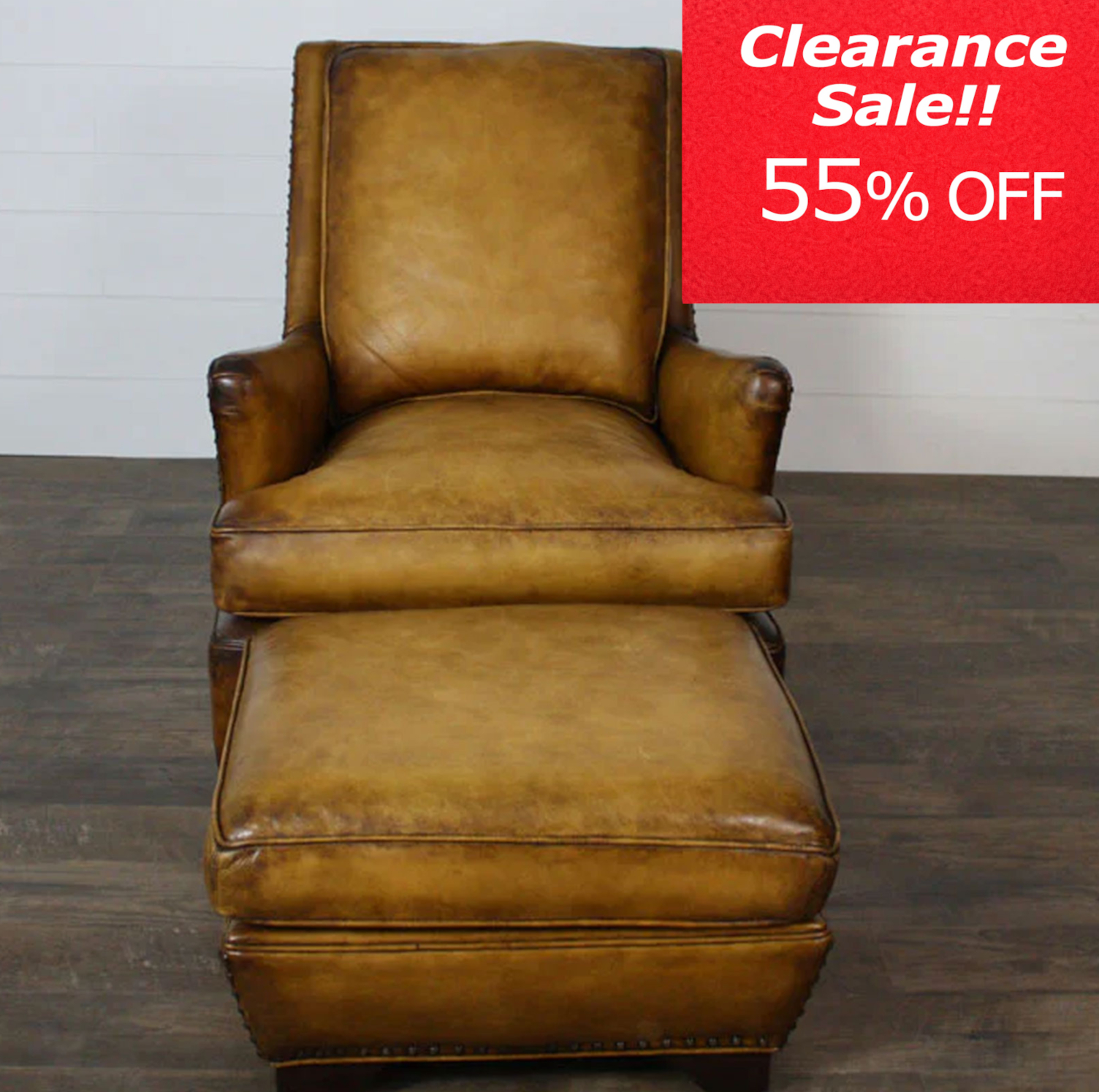 Wolfcreek Pass  536 Chair and Ottoman by Leathercraft in Whiskey Barrel Leather