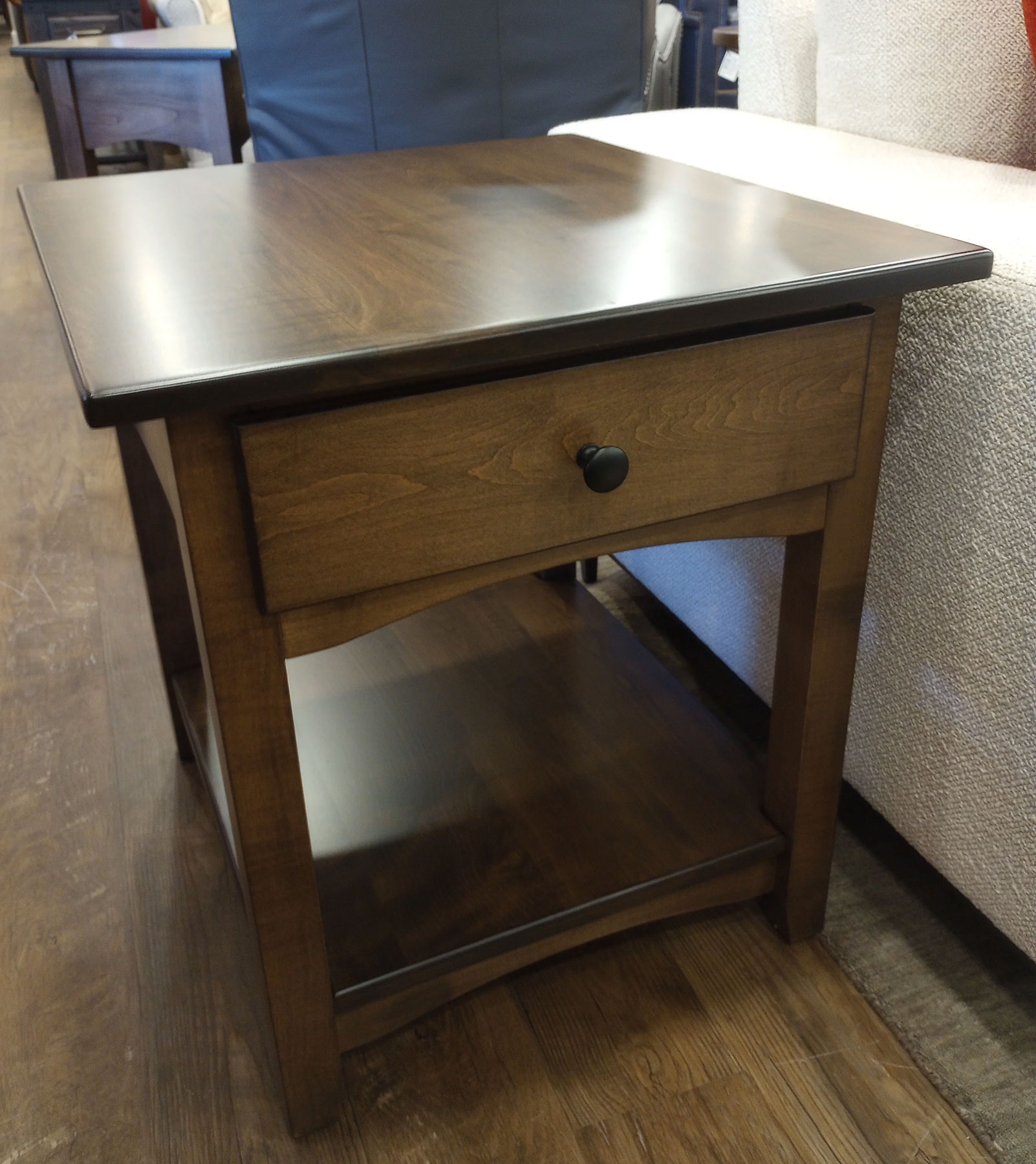 Modern Shaker 22 x 24 End Table in Brown Maple