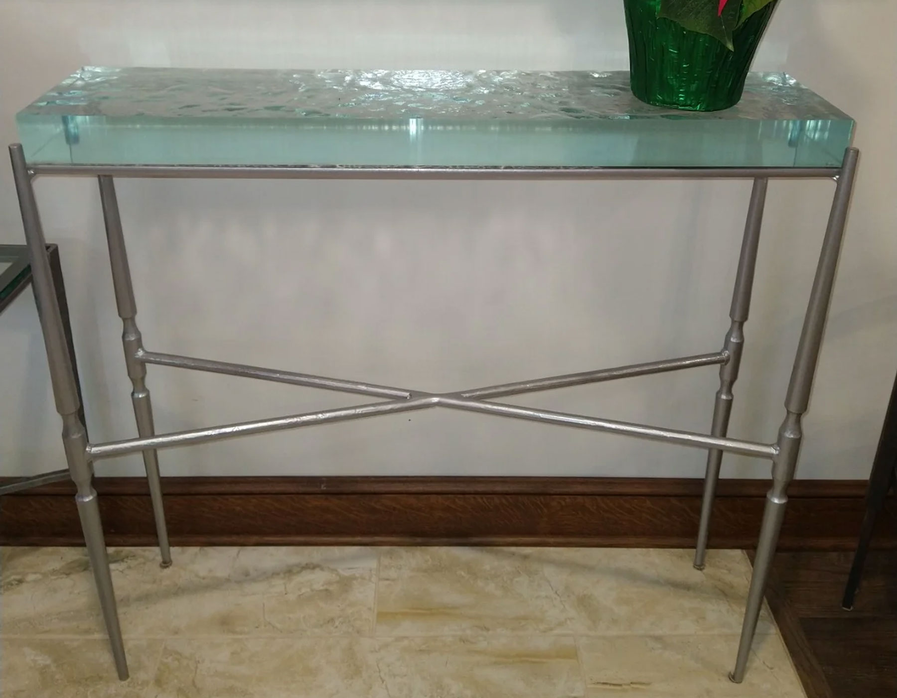 Charleston Forge Calico Bay 34 inch Console with Fusion Glass Top