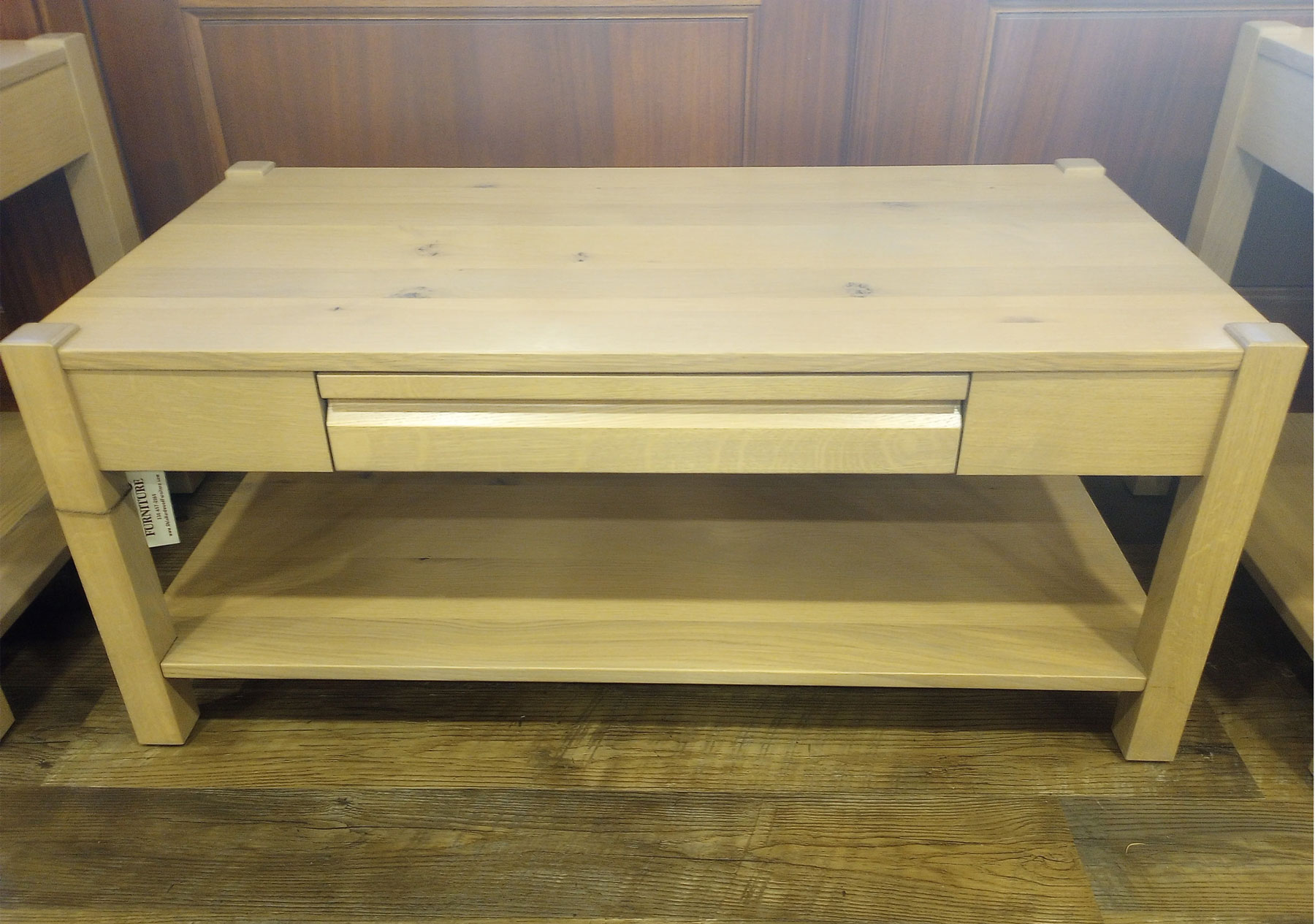 Fresno II Coffee Table in Rustic Quartersawn White Oak