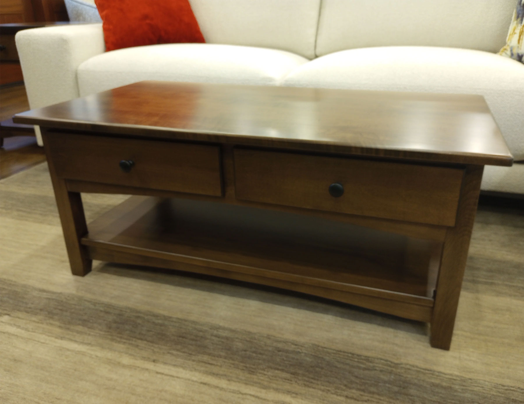 Modern Shaker Cocktail Table in Brown Maple